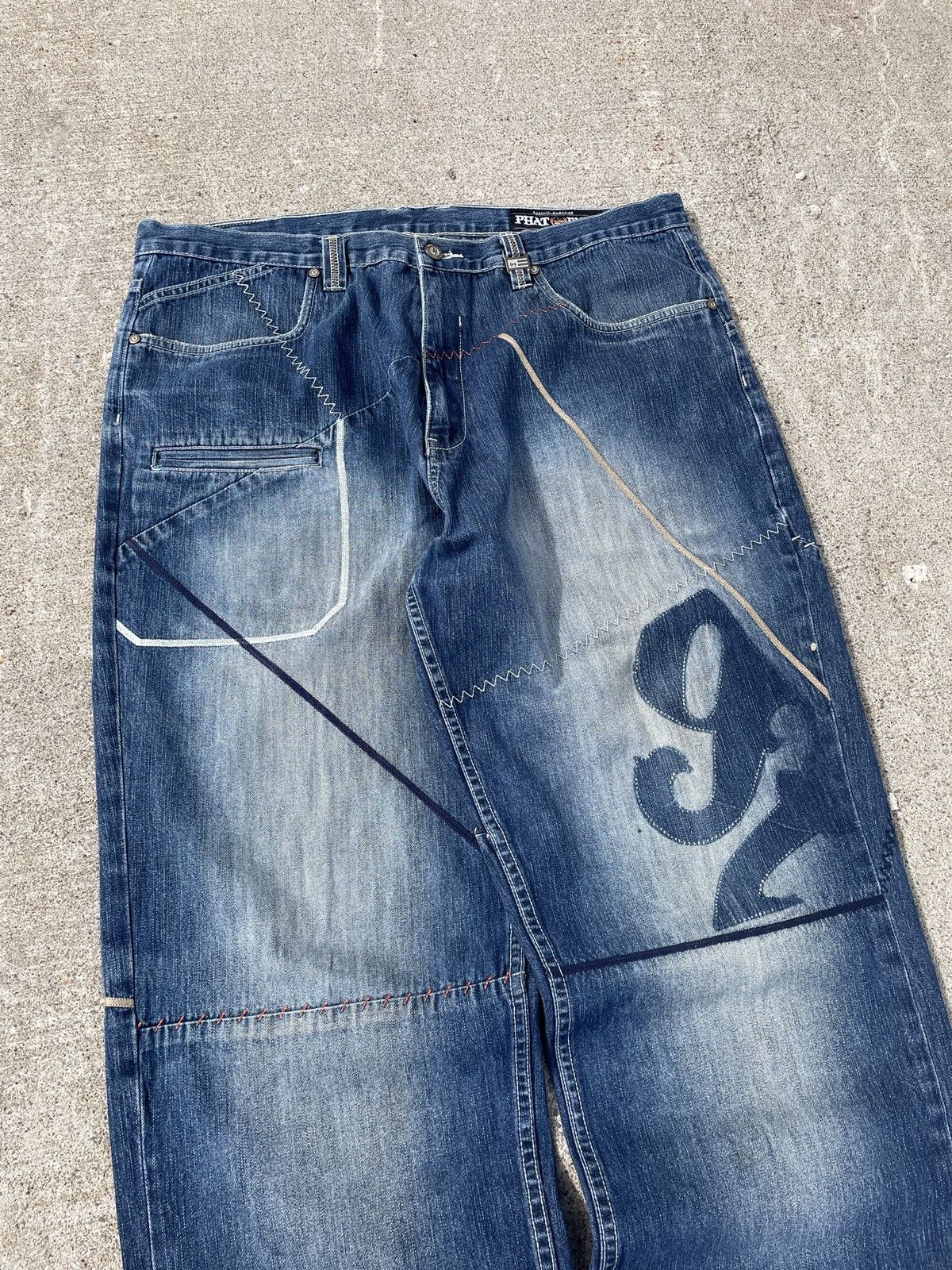 Phat Farm Phat Farm Embroidered Baggy Jeans Size US 38 / EU 54 - 2 Thumbnail