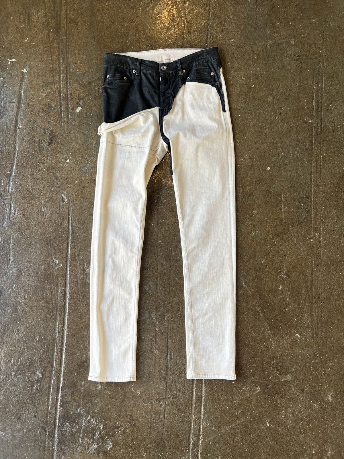 Pre-owned Rick Owens Split Denim In Black