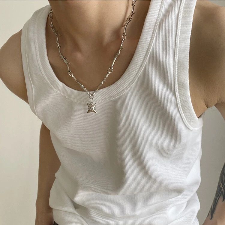 Jewelry Thorns Unisex Stainless Steel Chain Choker Necklace Size ONE SIZE - 3 Thumbnail