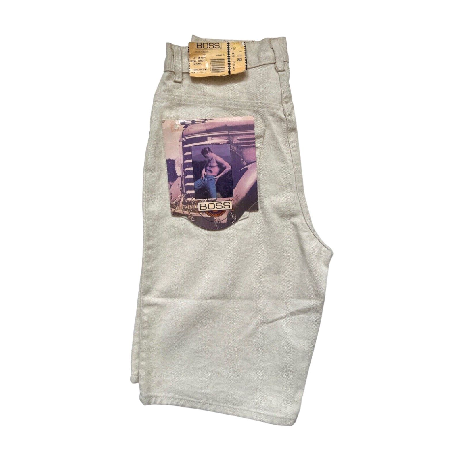 image of Vintage Boss By Ig Design Relaxed Basic Jean Shorts Mens Size 30 Nos NWT 90's Usa in White