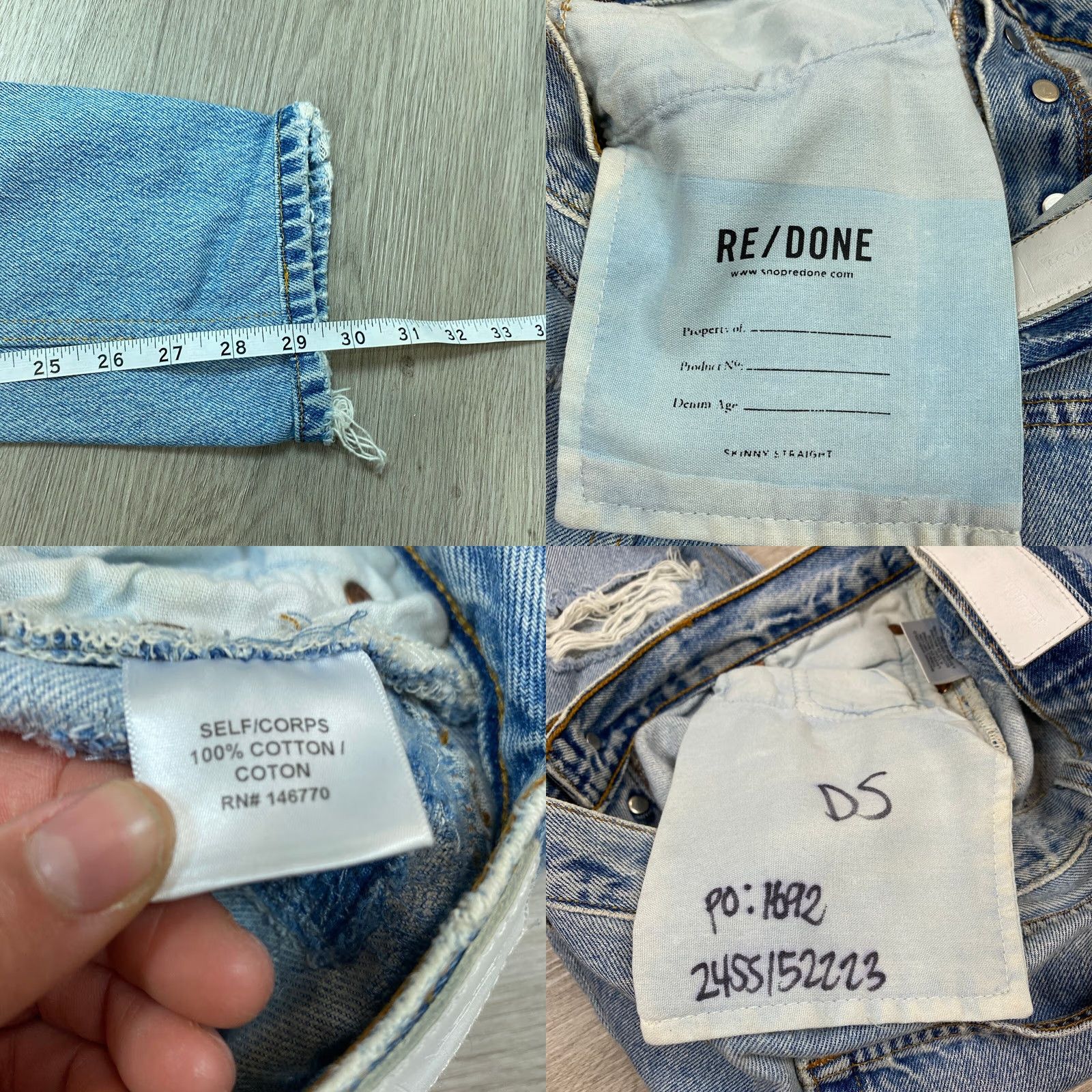 RE/DONE VINTAGE Levi's Re/Done High Rise Slim Straight Leg Jeans Women 24 Blue Jeans Womens 24 Regular Straight Size 42" / US 20 - 8 Thumbnail