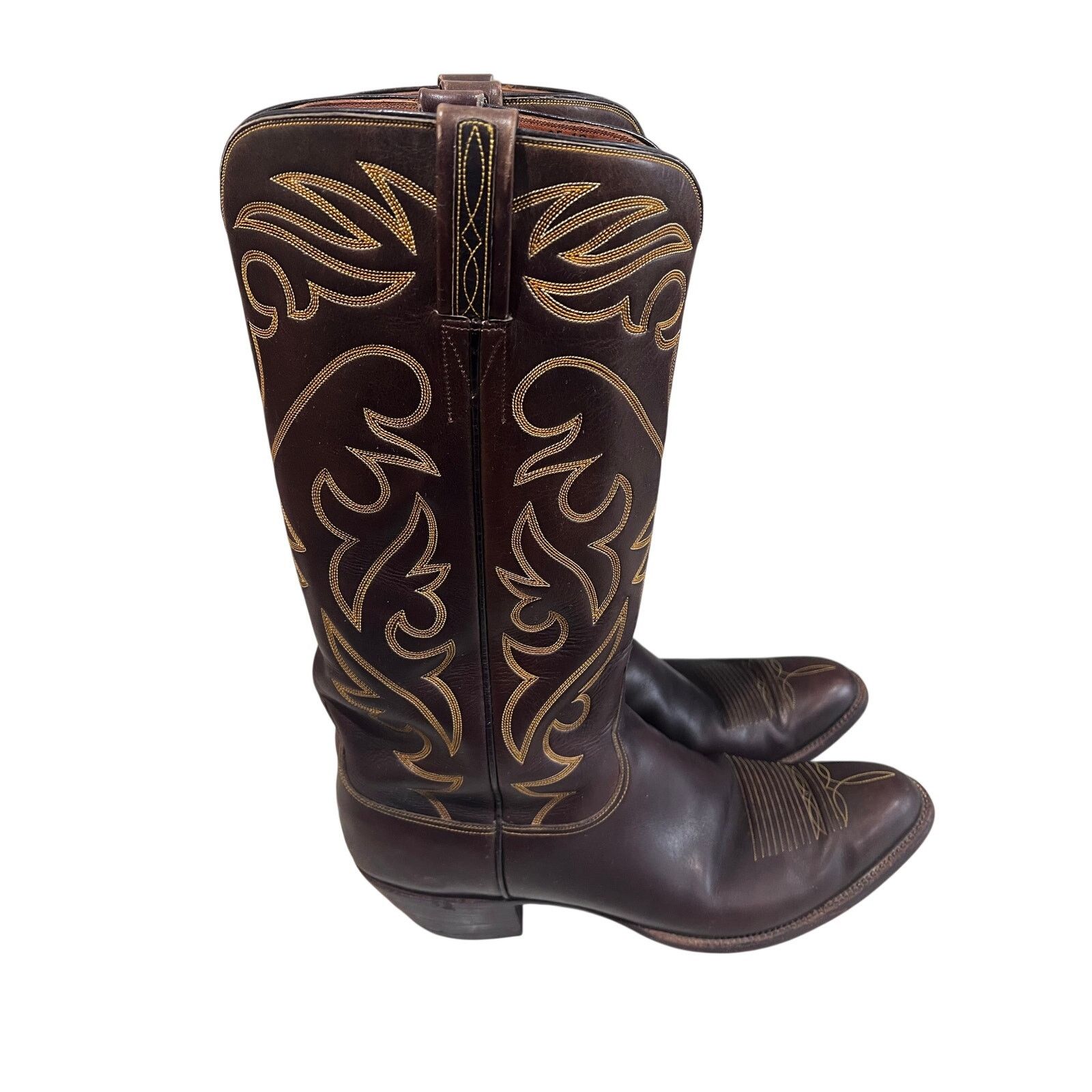 Lucchese Vintage Lucchese Mens 12 Espresso Smooth Boots Round Toe USA Size US 12 / IT 42 - 12 Thumbnail