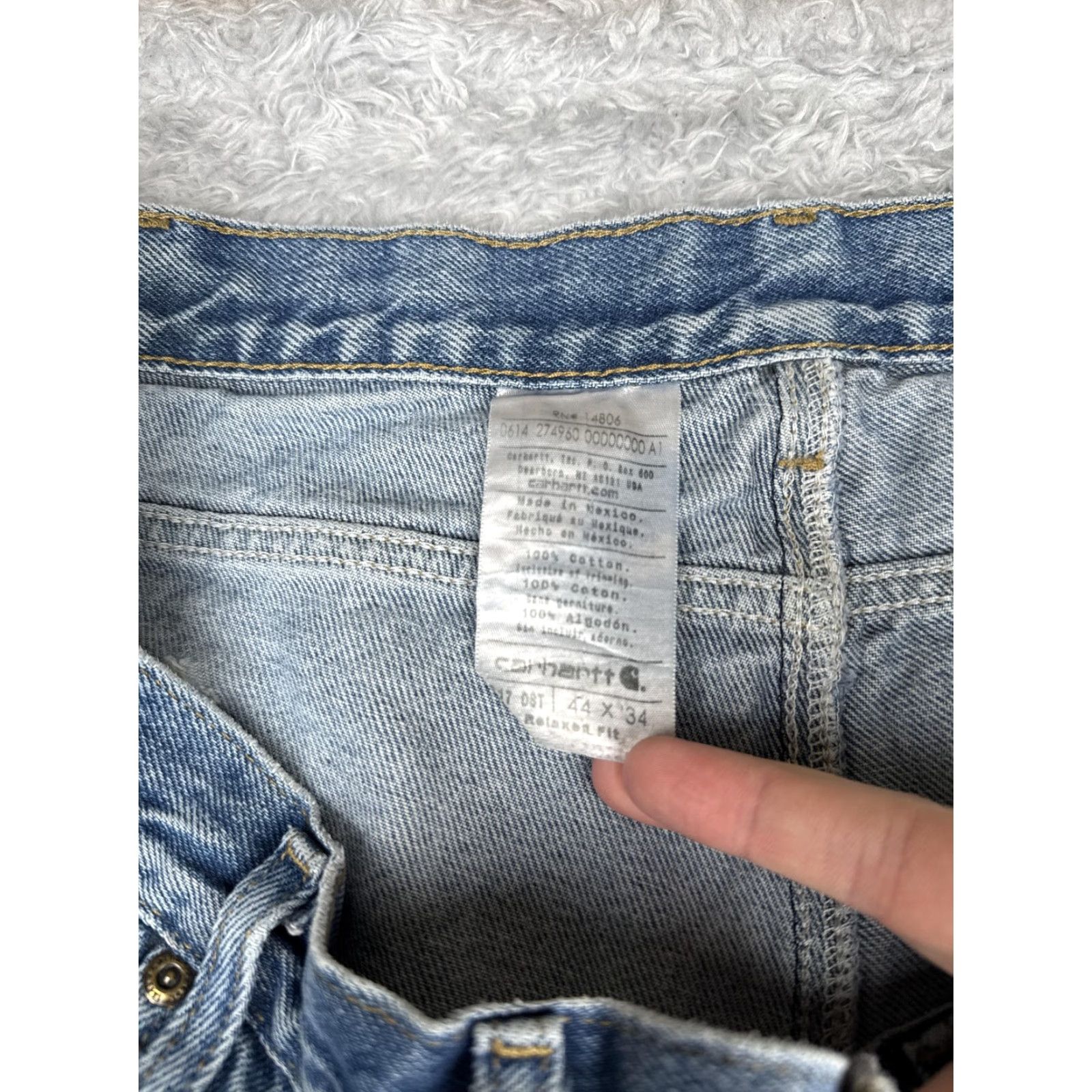Carhartt VINTAGE? No. Carhartt Jeans Mens 44x34 Light Blue B17 Relaxed Fit Straight Leg Workwear Size US 44 / EU 60 - 6 Thumbnail