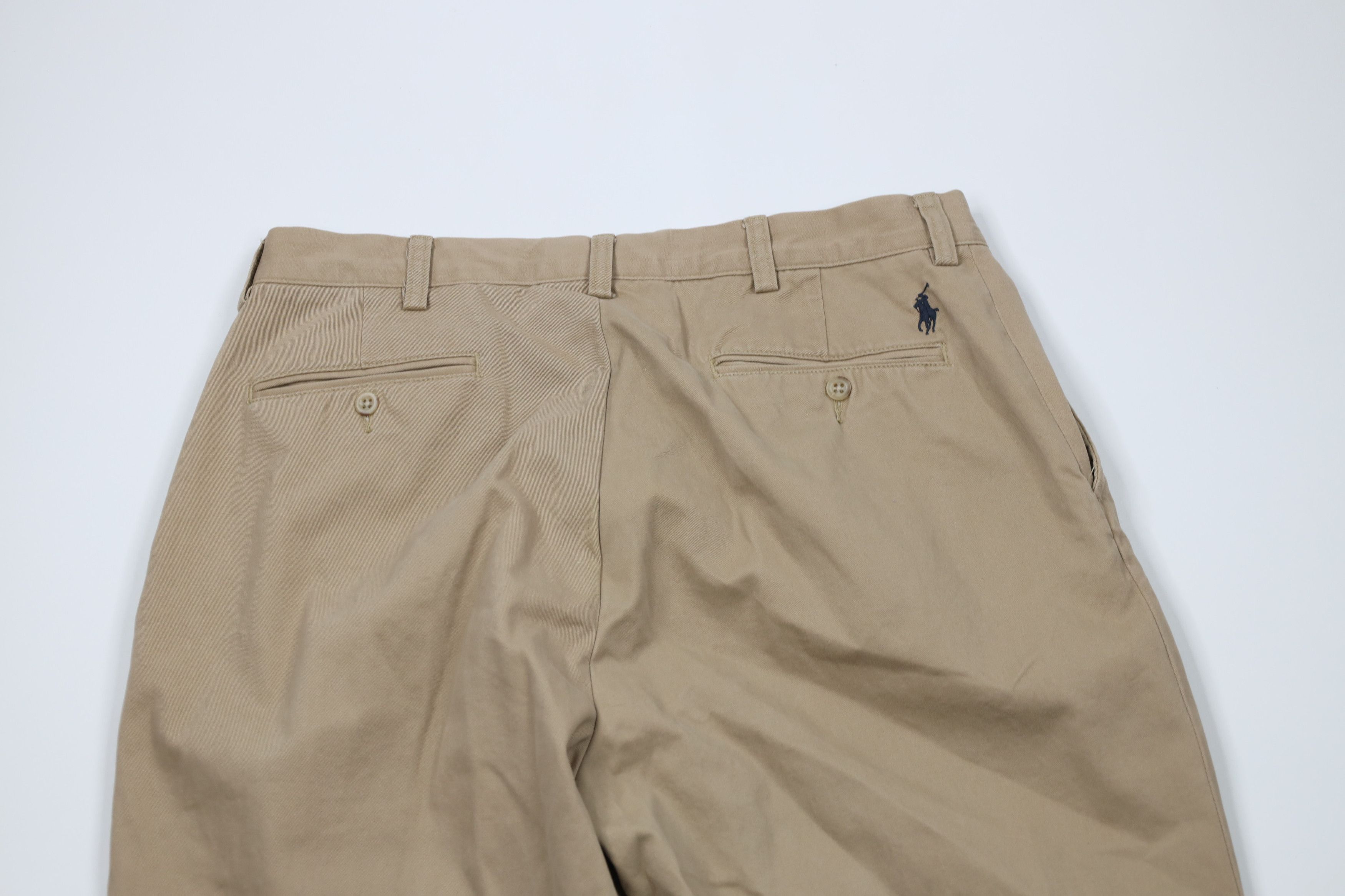 Ralph Lauren × Vintage Vintage 90s Ralph Lauren Wide Leg Chino Pants Beige Cotton Size US 34 / EU 50 - 9 Thumbnail