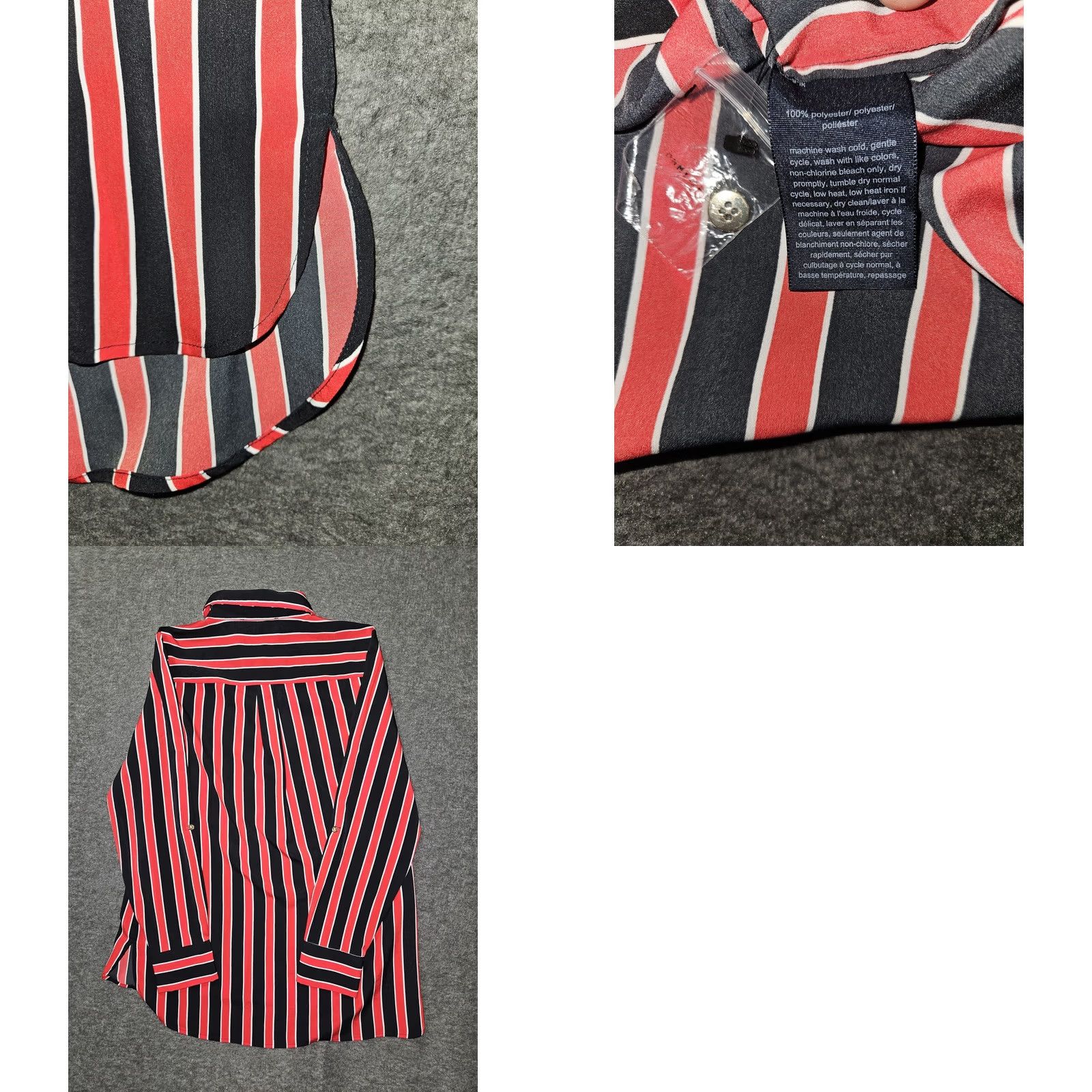 Tommy Hilfiger Tommy Hilfiger Shirt Women's Medium Red Striped Button-Up Long Sleeve Pocket Size M / US 6-8 / IT 42-44 - 8 Thumbnail