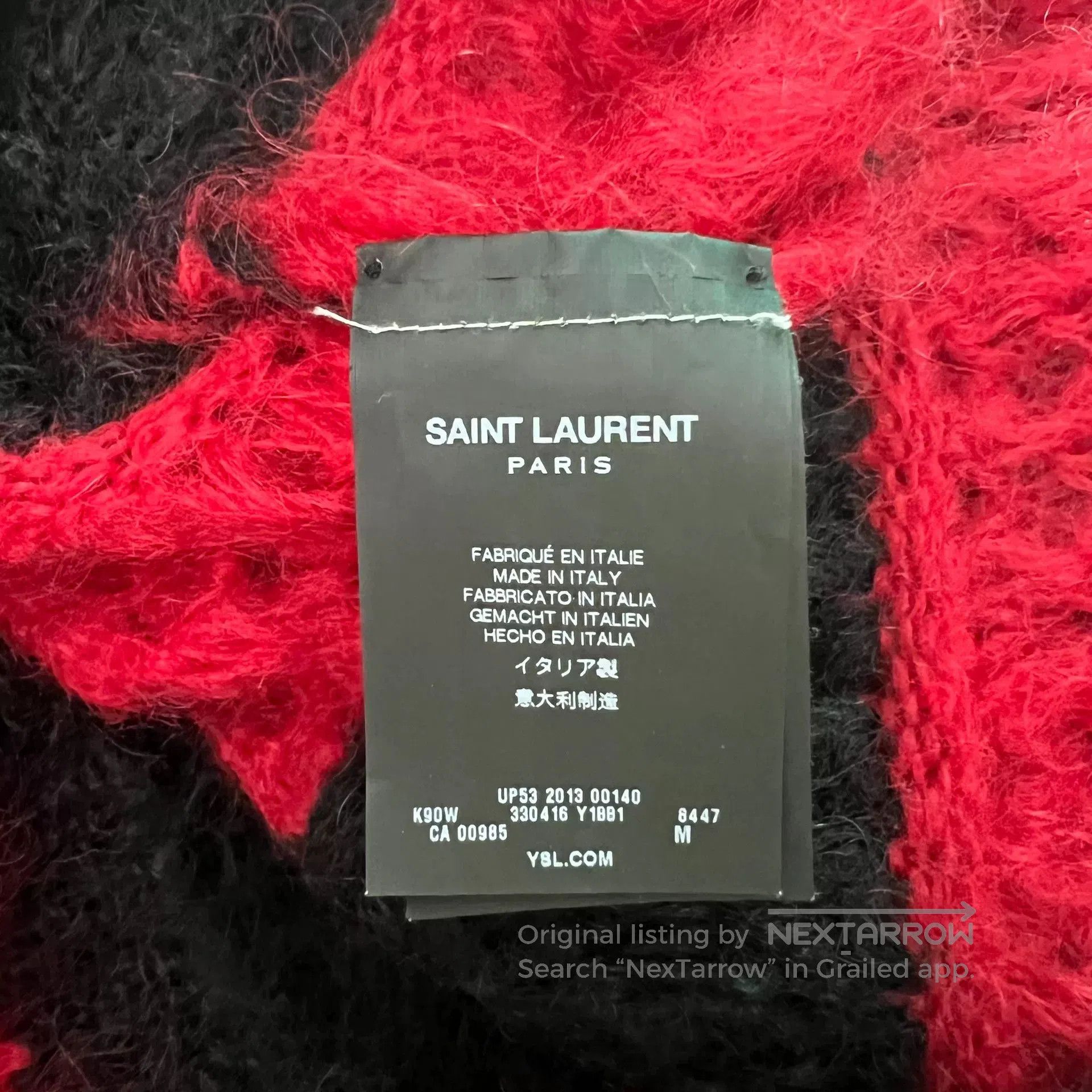 Saint Laurent Paris Saint Laurent Black Red Knit Sweater. Size US M / EU 48-50 / 2 - 5 Thumbnail