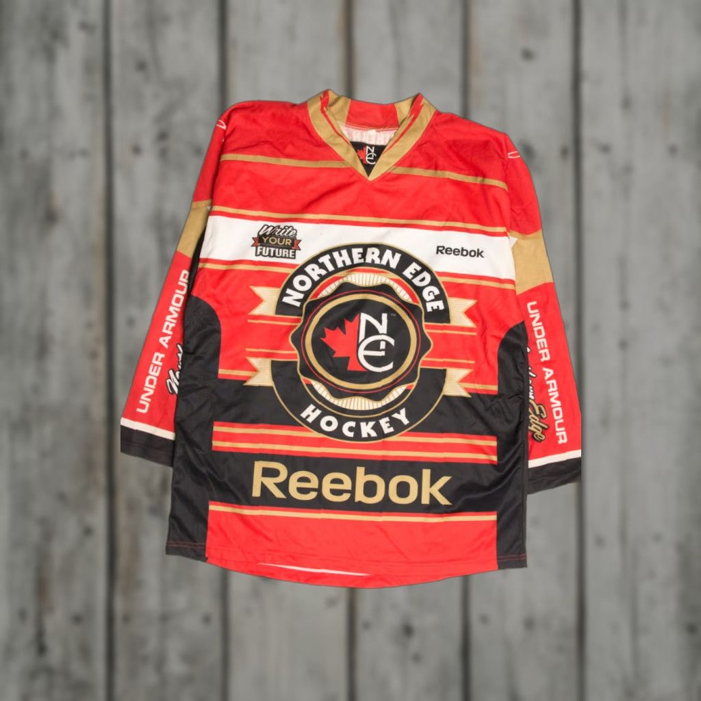 Under Armour VINTAGE Northern Edge Hockey Reebok Jersey T-Shirt Red X-Large Unisex Adults Reebok Under Armour Patch Size US XL / EU 56 / 4 - 1 Thumbnail