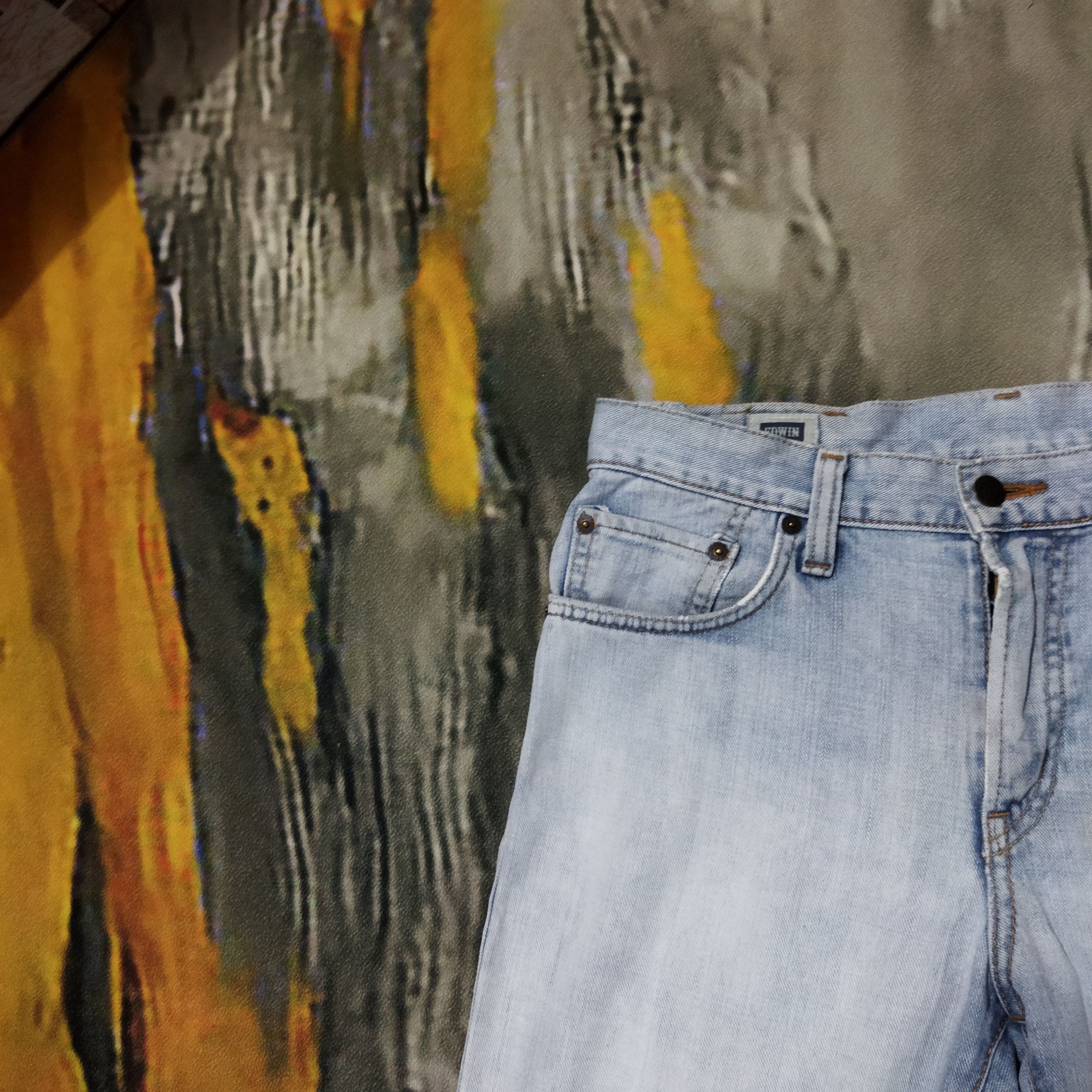Edwin × Vintage VINTAGE EDWIN LIGHT BLUE DISTRESSED JEANS PANTS Size US 32 / EU 48 - 4 Thumbnail