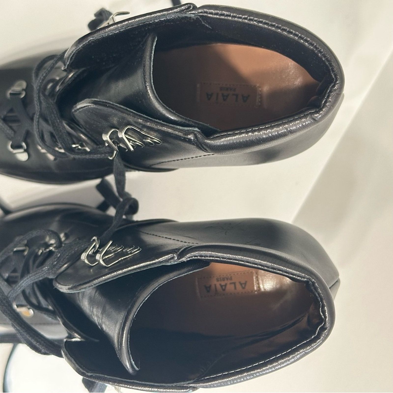 Alaia Black Leather Hiker Ankle Boots EU 38 US 8 Trek Stiletto Size US 8 / IT 38 - 13 Thumbnail