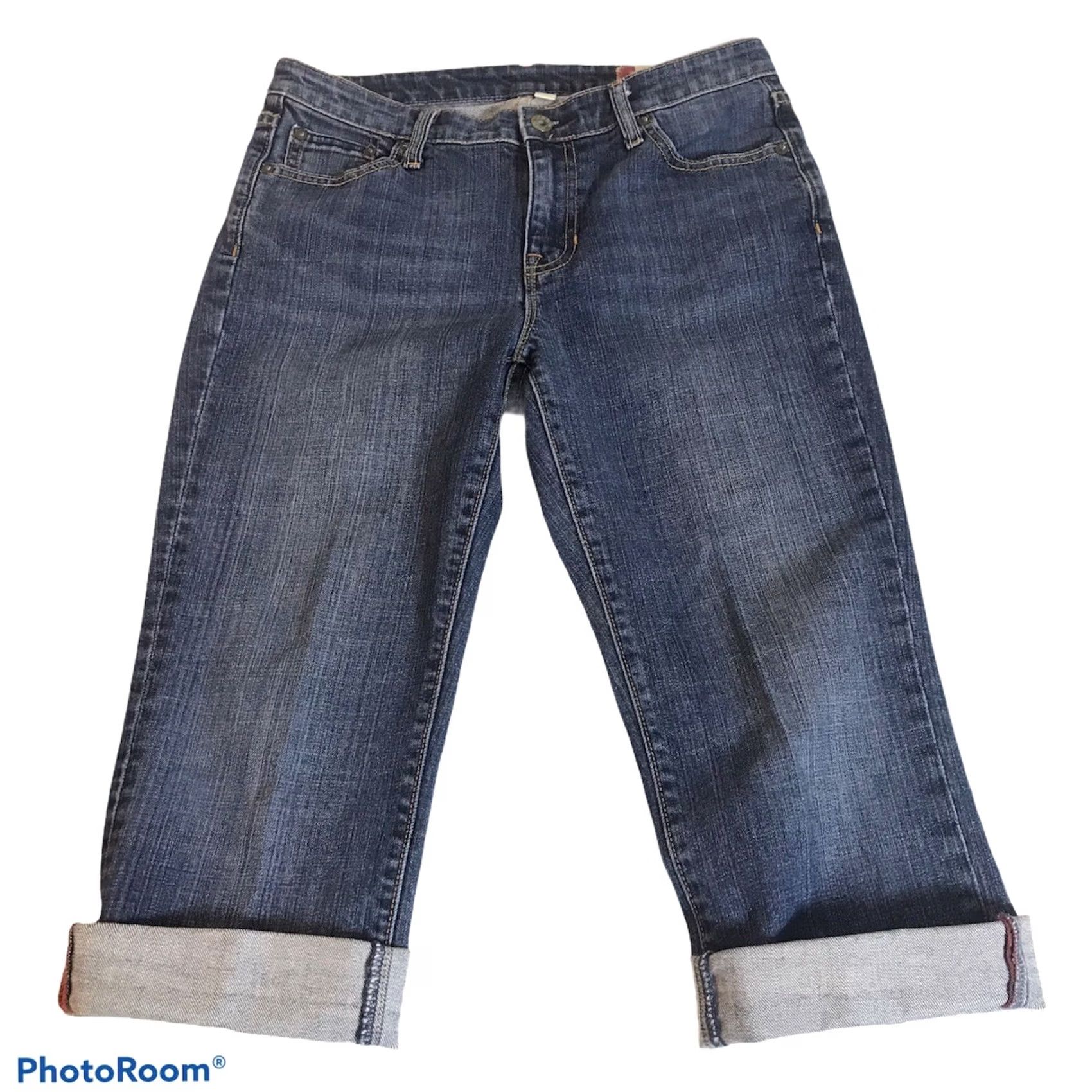 Gap GAP Jeans Womens Sz 4 Mid-Rise Capri Cuffed Cut-Off Classic Stretch Medium Wash Denim Blue Men’s/Women’s? Size 27" / US 4 / IT 40 - 3 Thumbnail