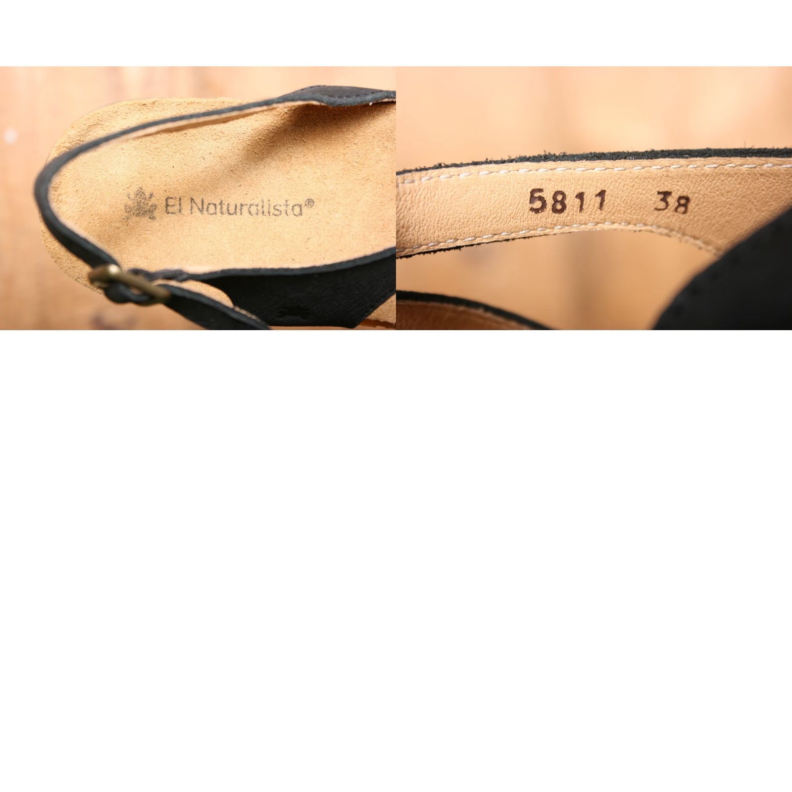 Vintage VINTAGE El Naturalista Slingsback Sandals Leather Black Slingback Women's 8 EU 38 US 8 Size US 8 / IT 38 - 8 Thumbnail