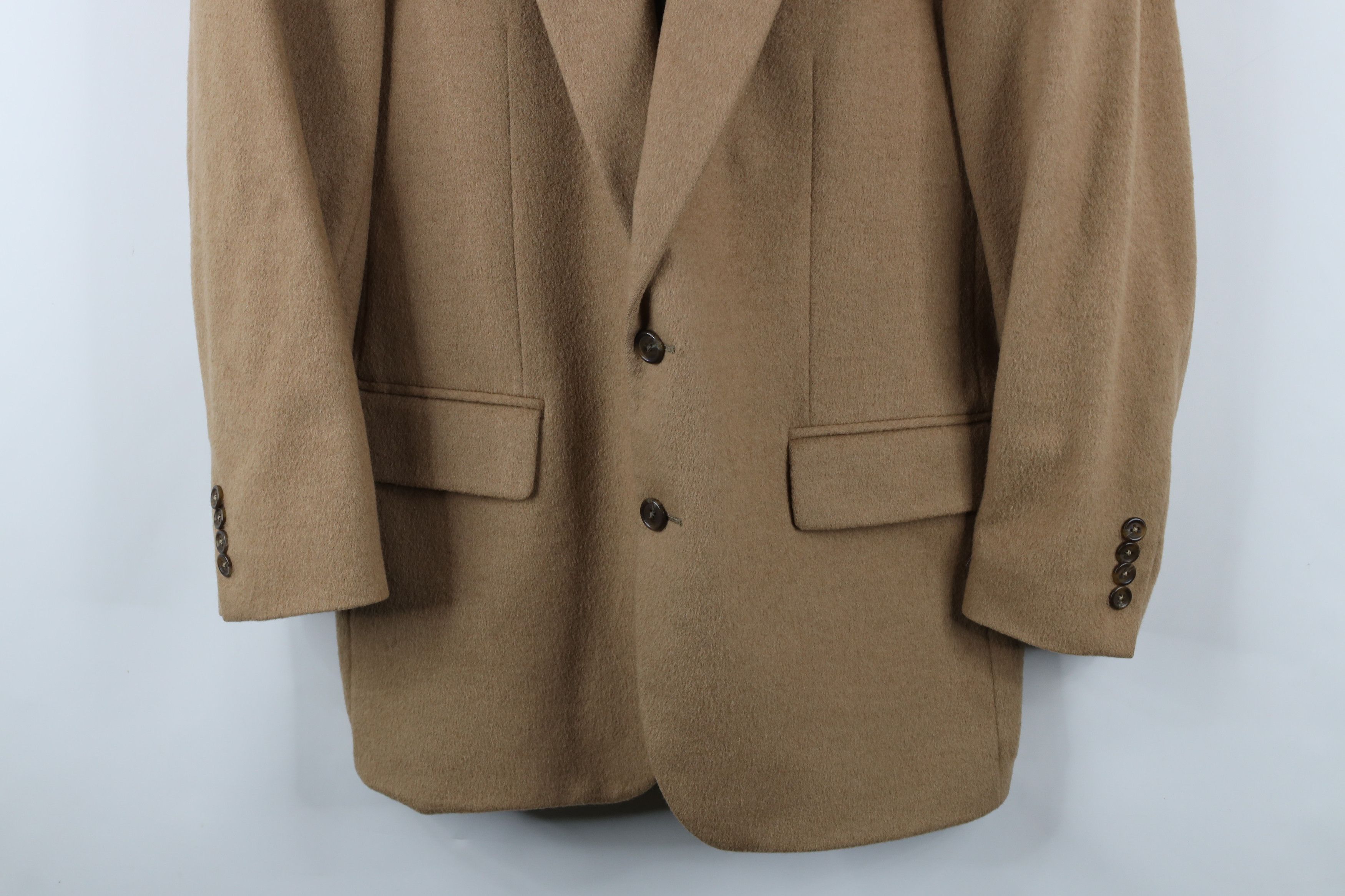 Ralph Lauren × Vintage Vintage 90s Chaps Ralph Lauren Camel Hair Blazer Suit Jacket Size US L / EU 52-54 / 3 - 3 Thumbnail