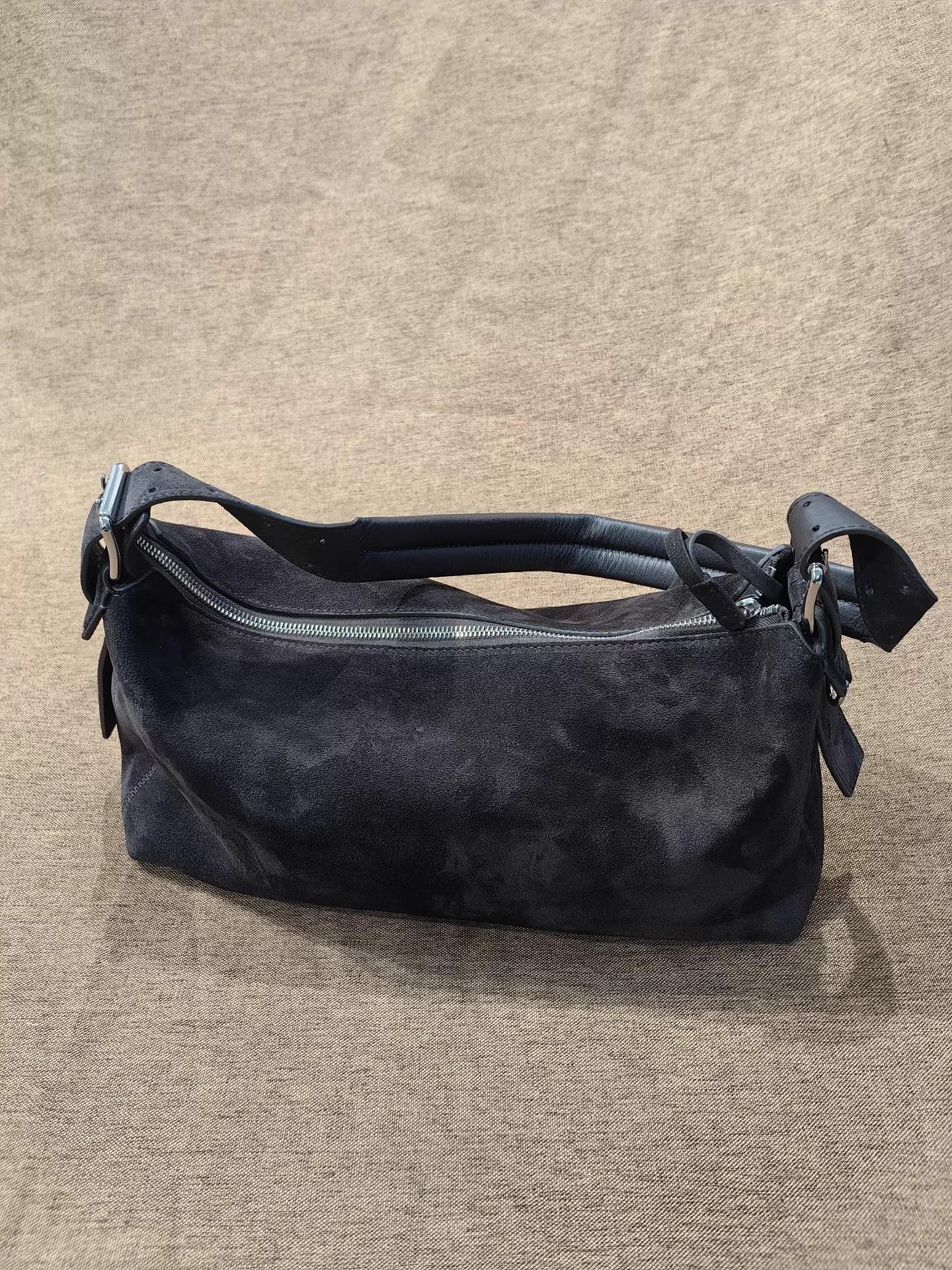 LEMAIRE Suede Shoulder Bag Black Brown Near New