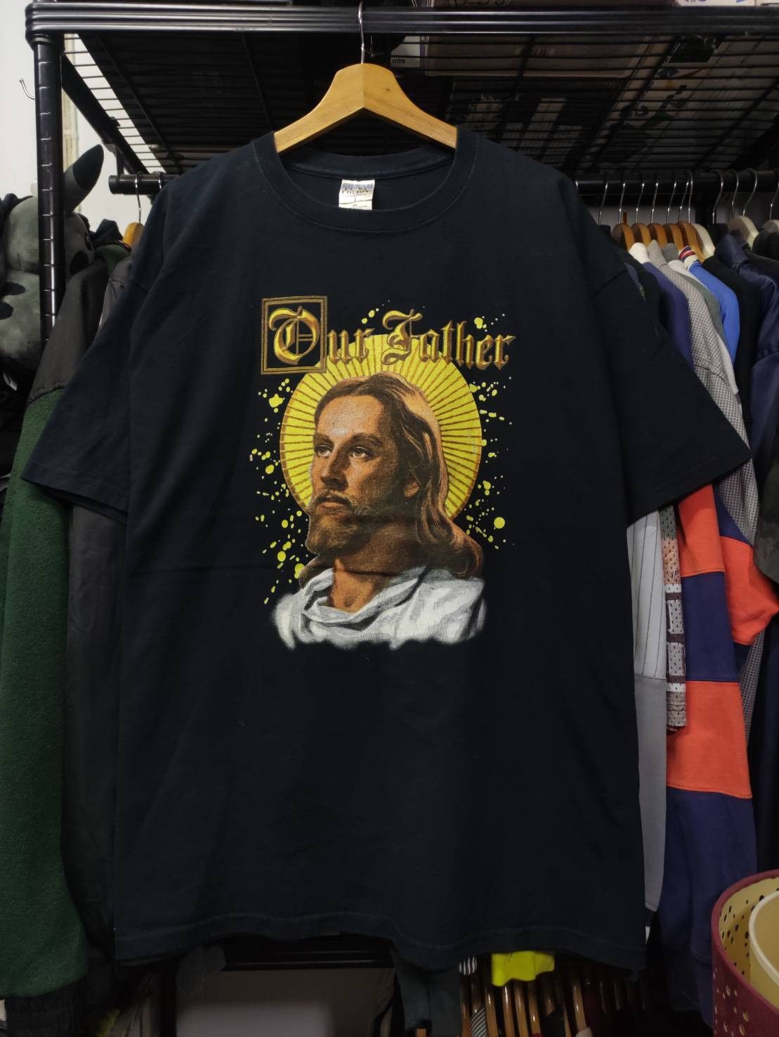 Vintage Vtg 00's Jesus " Our Father " God T-Shirt Size US XXL / EU 58 / 5 - 2 Thumbnail