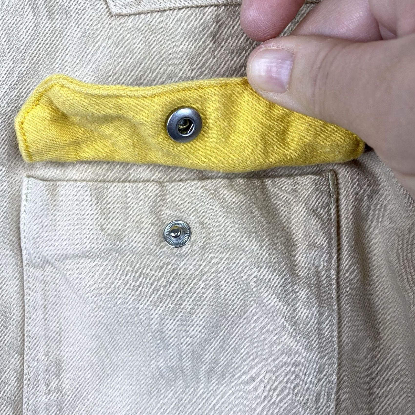 Calvin Klein Calvin Klein Jeans Mens Western Shirt Sz L Beige Yellow Snap Long Sleeve Denim Shirts Mens Western 90s Theme None Size US L / EU 52-54 / 3 - 5 Thumbnail