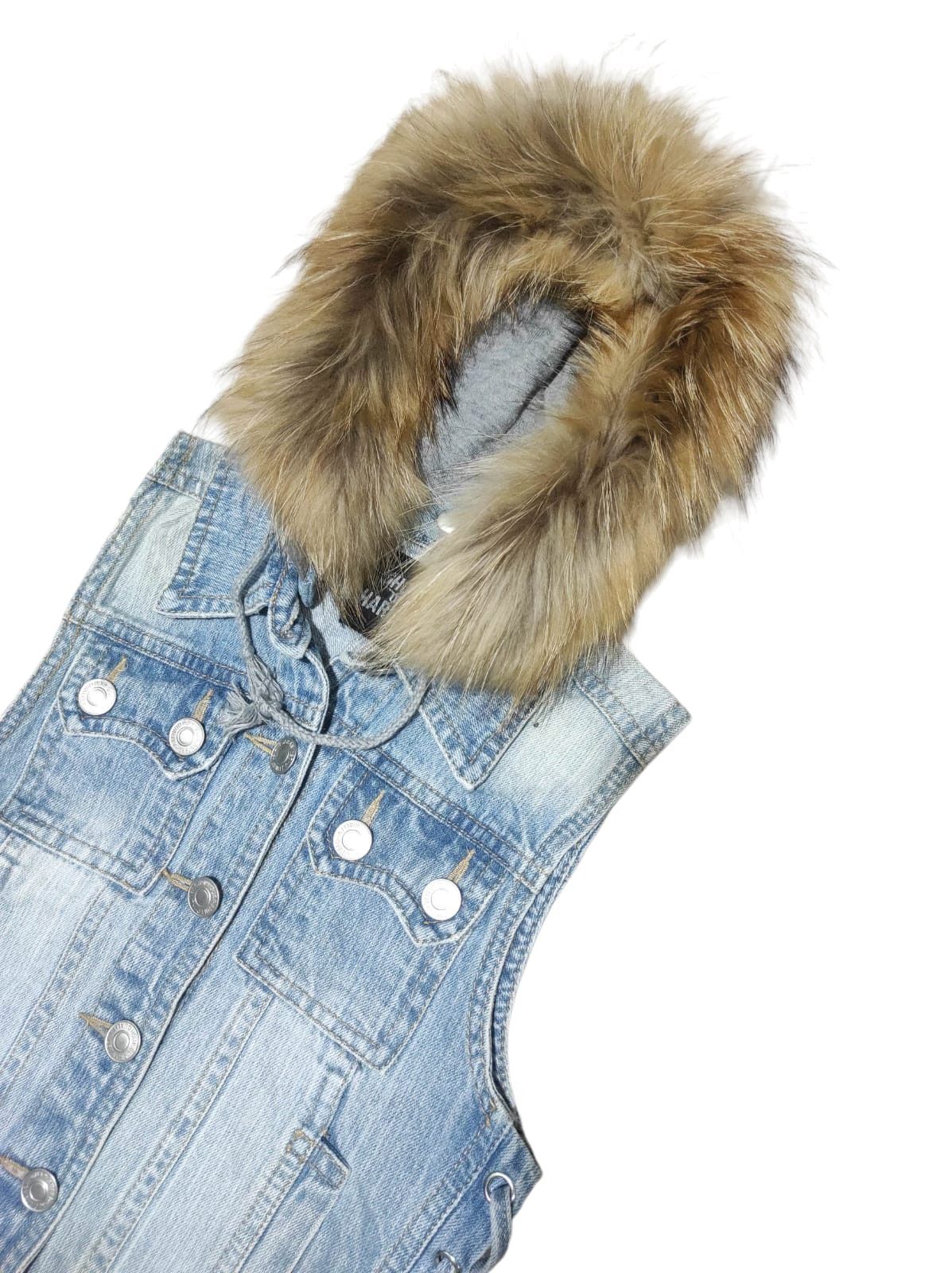 14th Addiction Ghost Of Halem Vest Denim Fur Hoodie Jacket i6w9 lgb style Size XS / US 0-2 / IT 36-38 - 2 Thumbnail