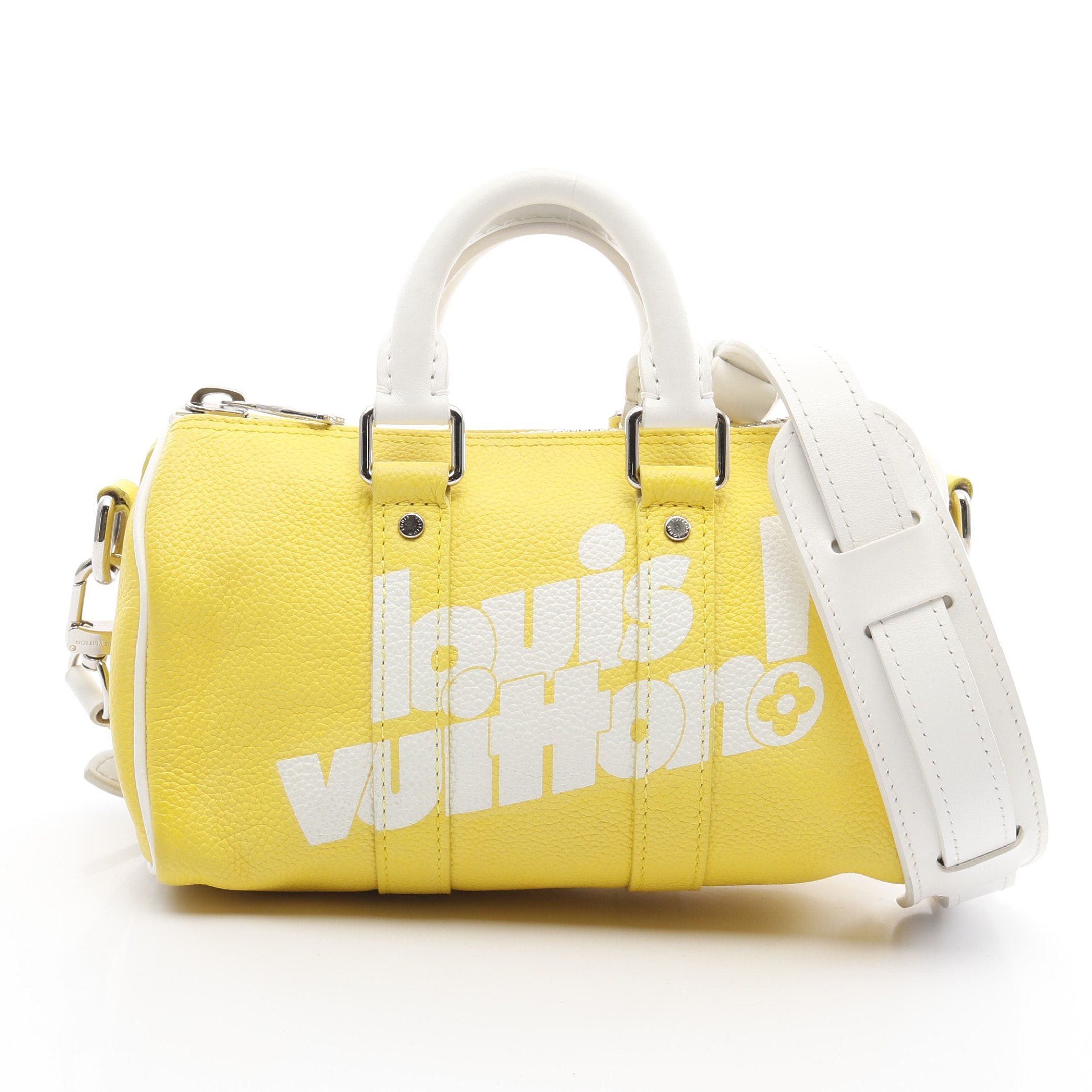 Louis Vuitton Louis Vuitton Keepall Xs Everyday Lv Handbag Mini Boston Bag Leather Yellow White Size ONE SIZE - 1 Thumbnail