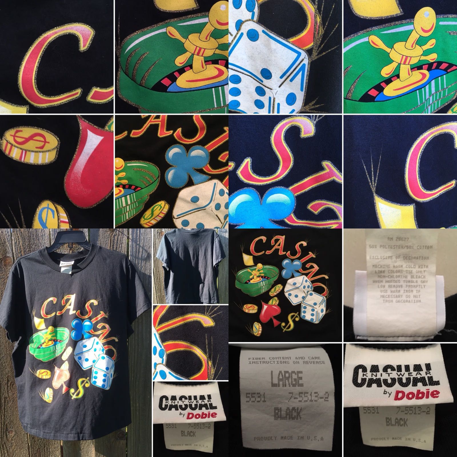 Vintage VINTAGE Casual Knit Wear By Dobie T-Shirt L Black 50/50 Polyester Cotton Casual Mens Size L / US 10 / IT 46 - 8 Thumbnail