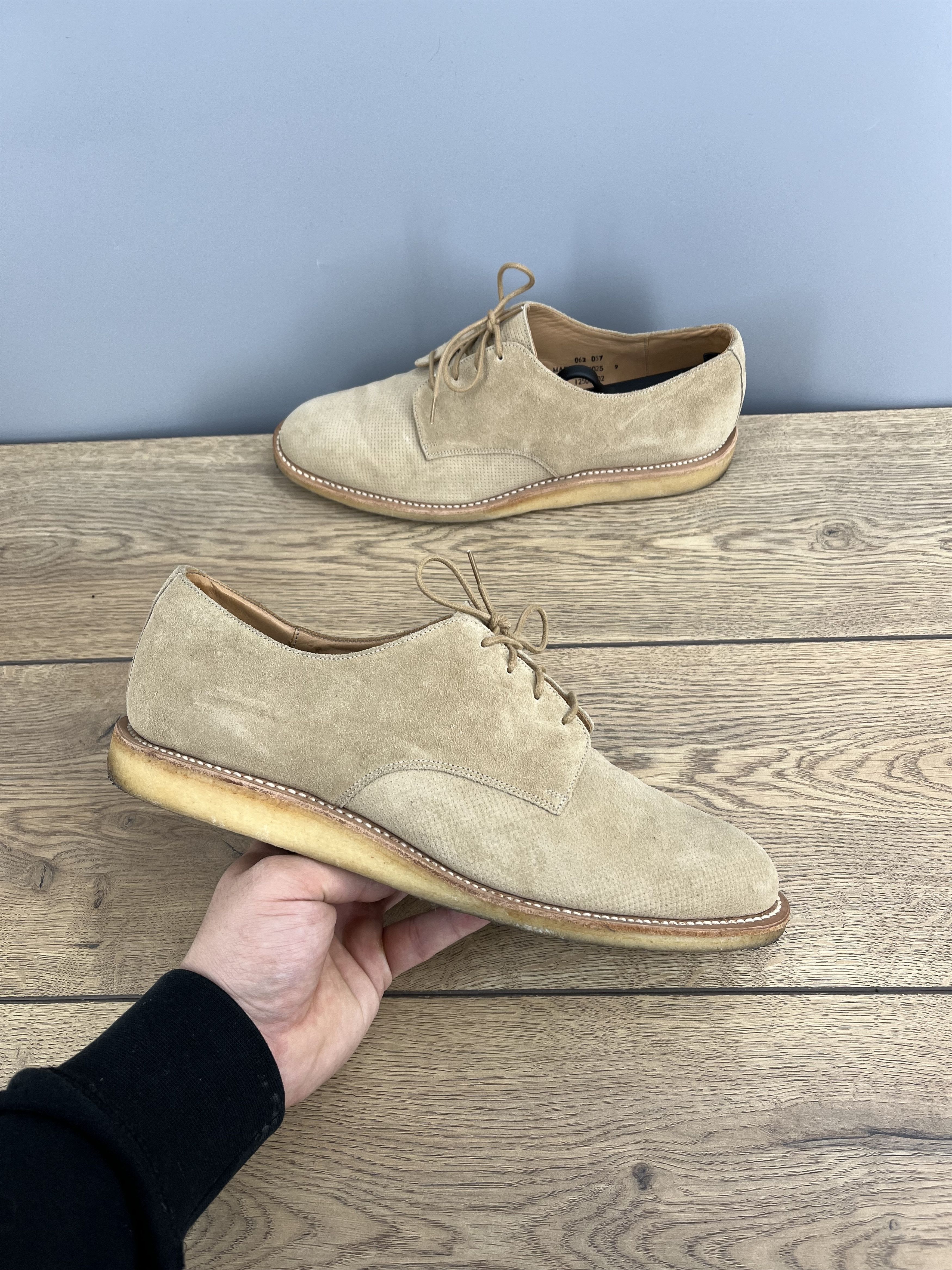 Richard James Richard James Savile Row Suede Derby Shoes Beige UK 9 Size US 9 / EU 42 - 1 Thumbnail