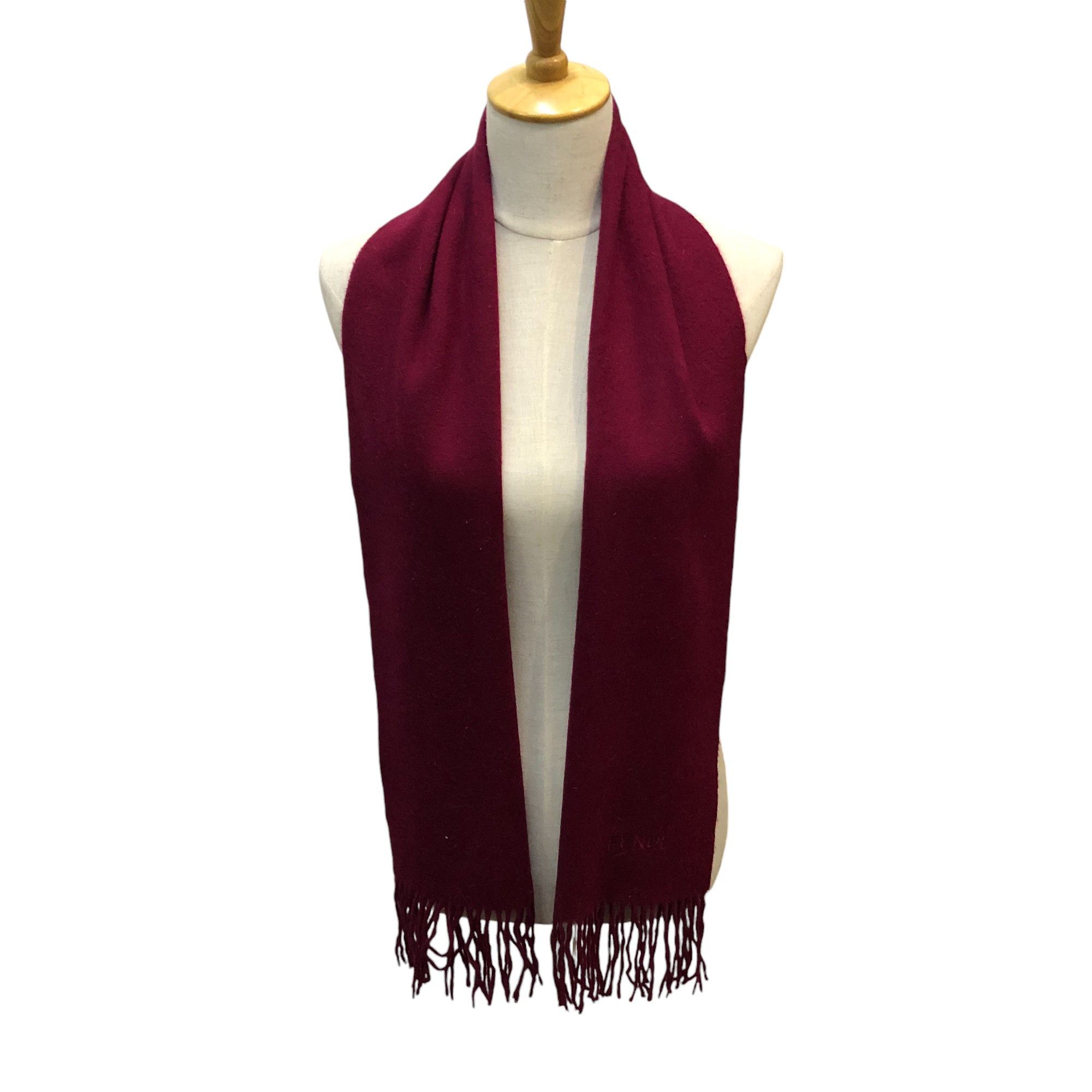 Fendi Plain Cashmere Muffler Scarf Neck Wrap V2839