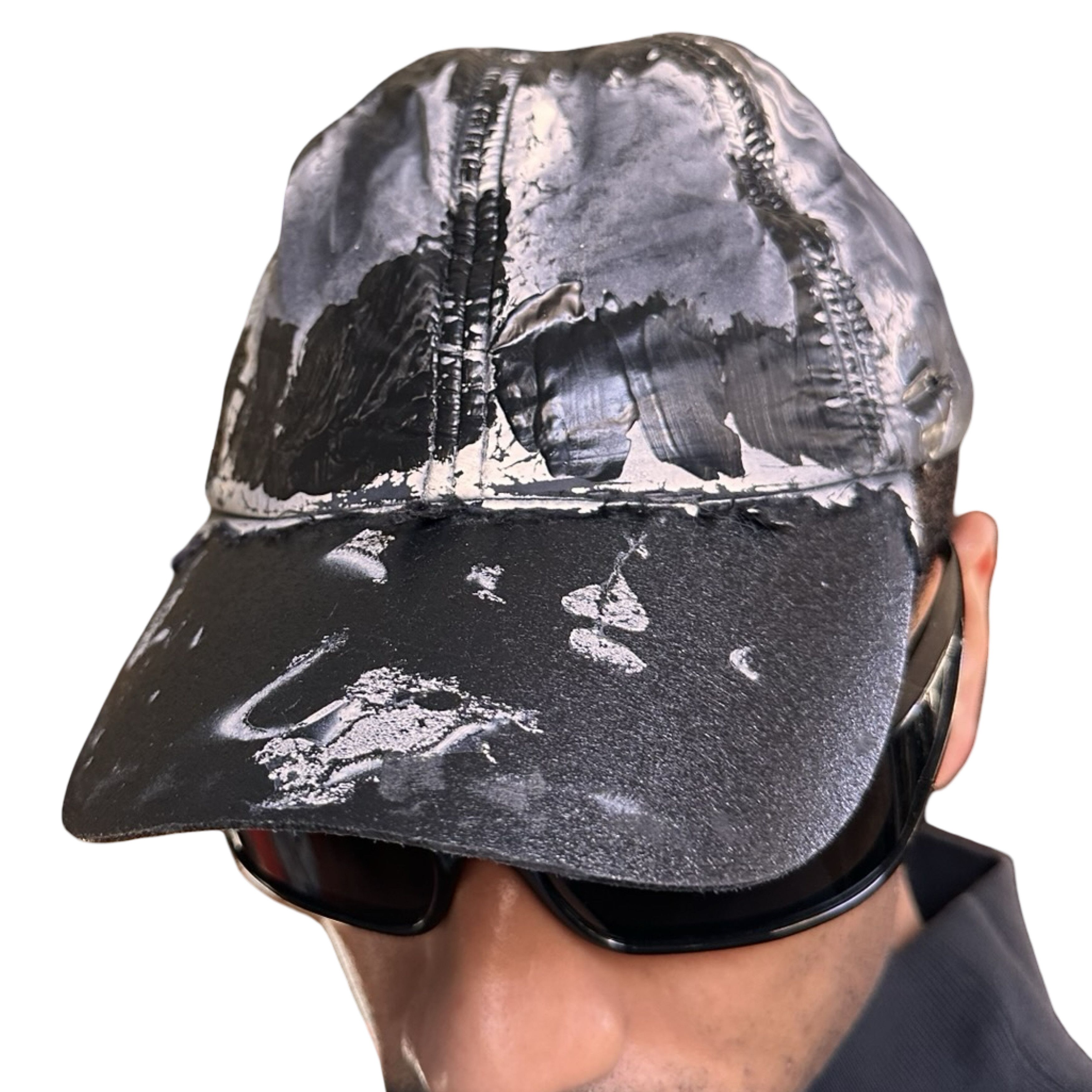 Vintage ASTROBOI* Black Nylon Painted Hat Size ONE SIZE - 6 Thumbnail