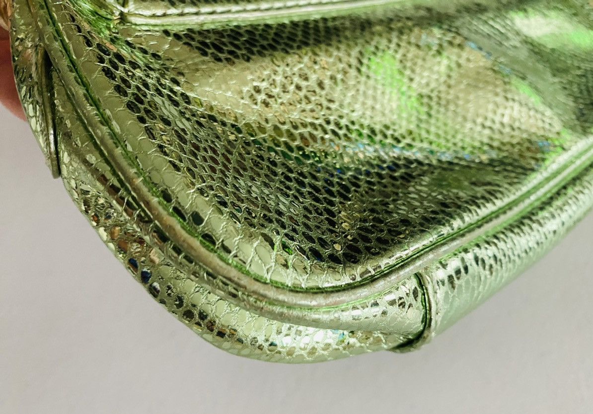 Michael Kors Michael Kors Purse Metallic Green Snake Print Wristlet Size ONE SIZE - 8 Thumbnail