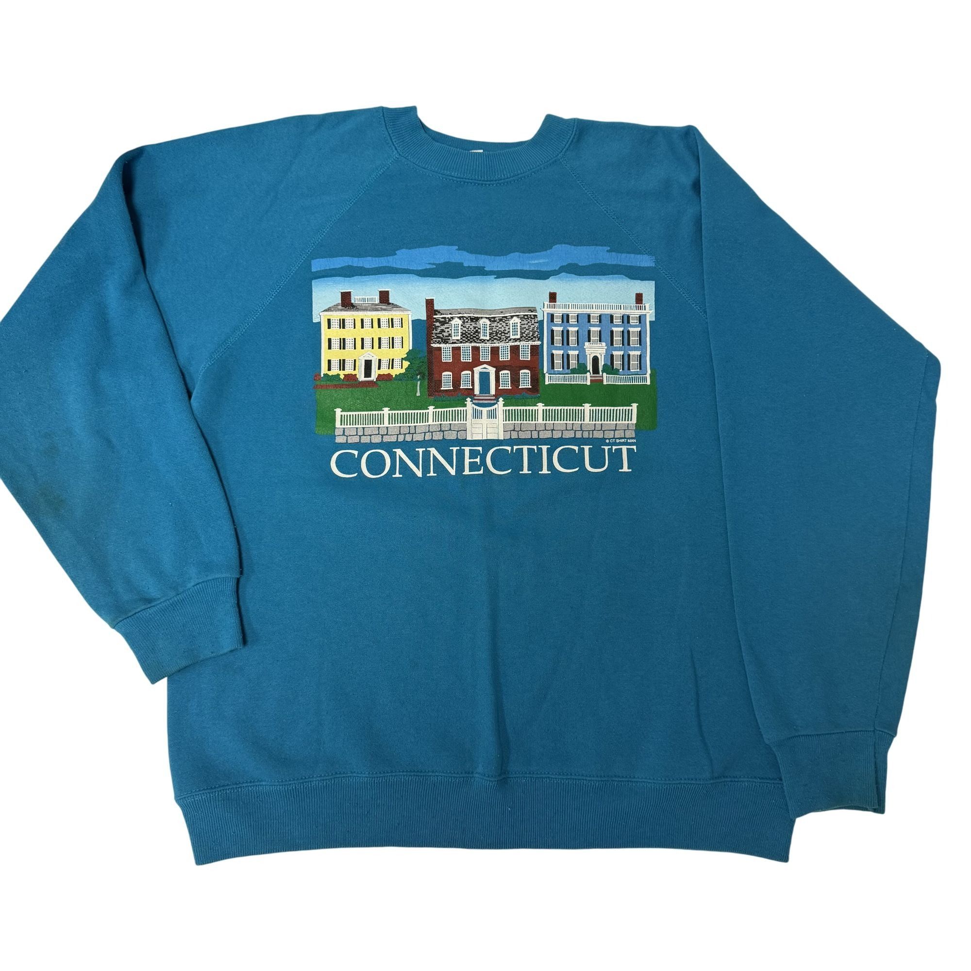 Hanes 80's Connecticut The Constitution State 50/50 RAGLAN L Size US L / EU 52-54 / 3 - 2 Thumbnail
