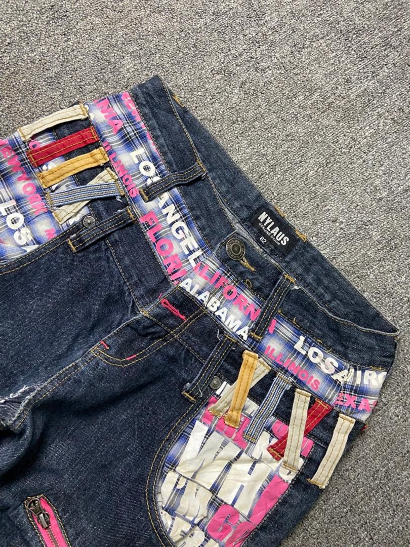 Japanese Brand NYLAUS Genuine Double Waist Three Quarter Jeans (186) Size US 29 - 12 Thumbnail