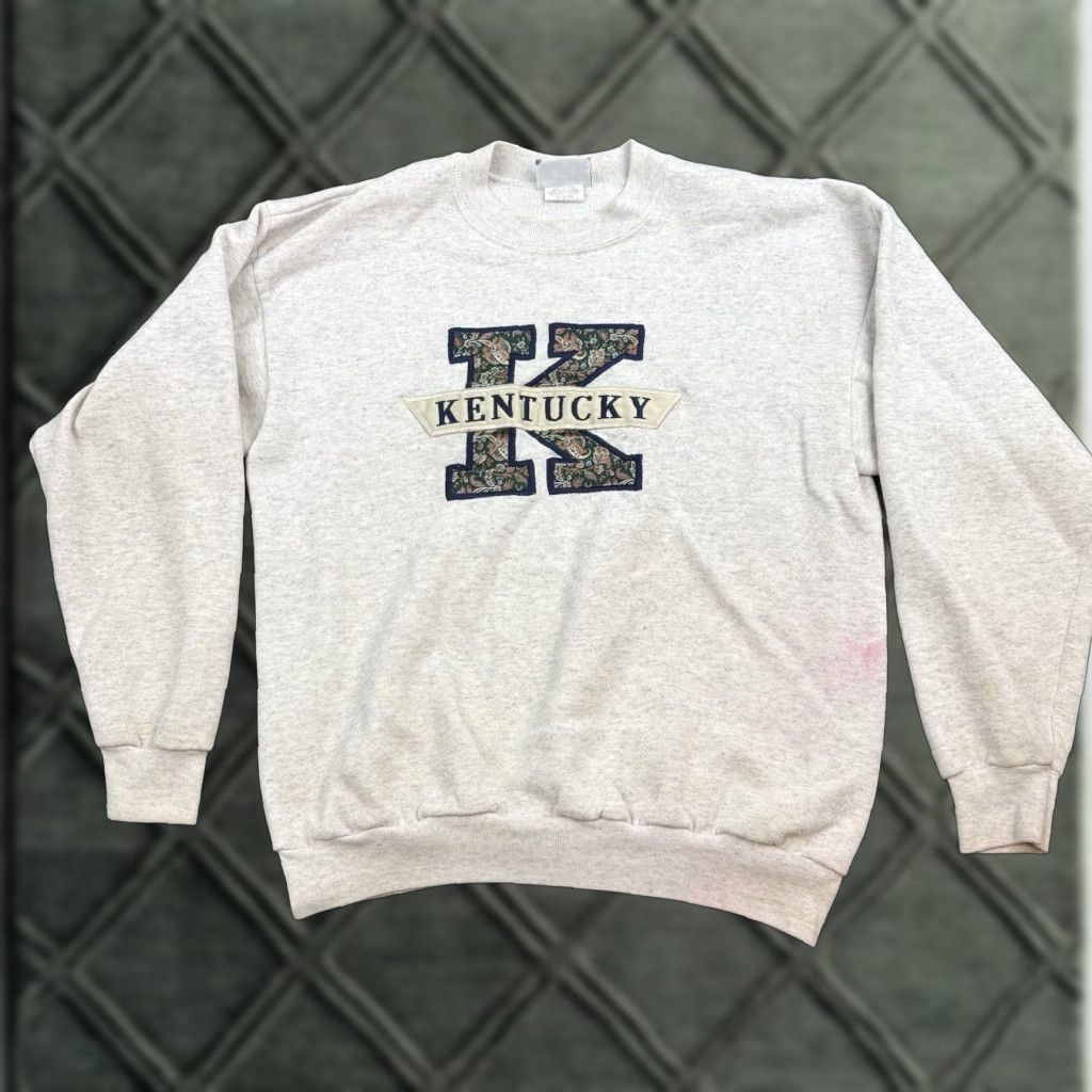 Lee VINTAGE Lee Sweatshirt Mens Large Gray Pullover Floral Crewneck Knit Fleece Size US L / EU 52-54 / 3 - 1 Thumbnail