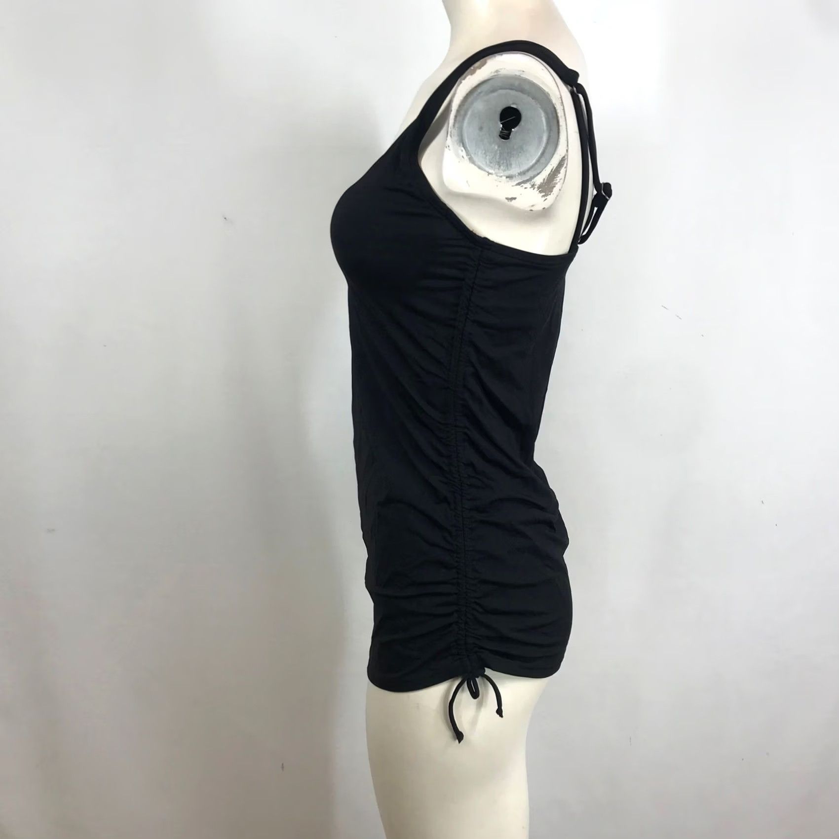 Lands' End Lands' End Tankini Top Black V-Neck Ruched Adjustable Straps 6L Tall Womens Swim Top Size M / US 6-8 / IT 42-44 - 6 Thumbnail