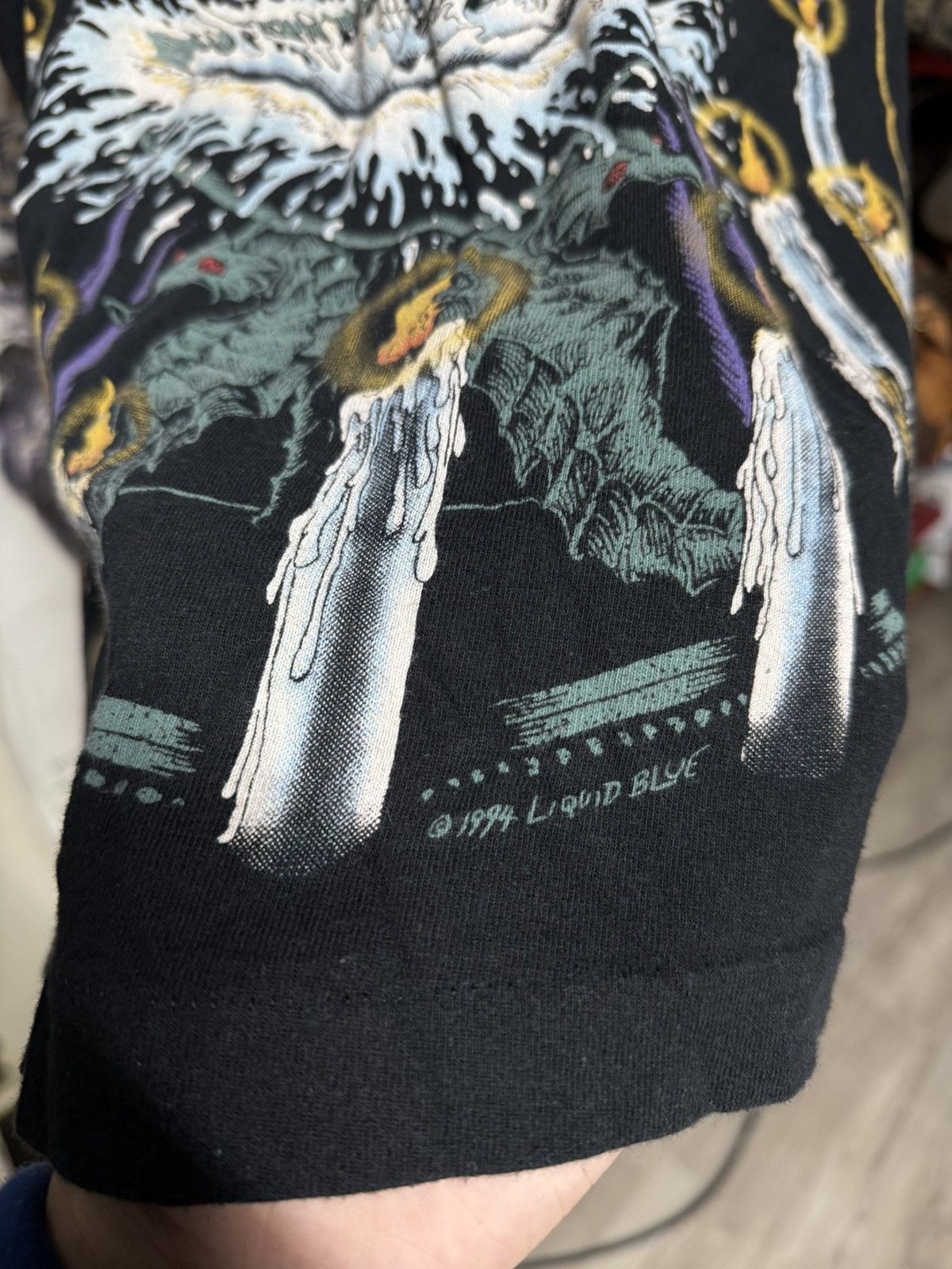 Vintage Vintage 1994 Wizard Liquid Blue T-Shirt Rare Vtg XLarge Size US XL / EU 56 / 4 - 8 Thumbnail