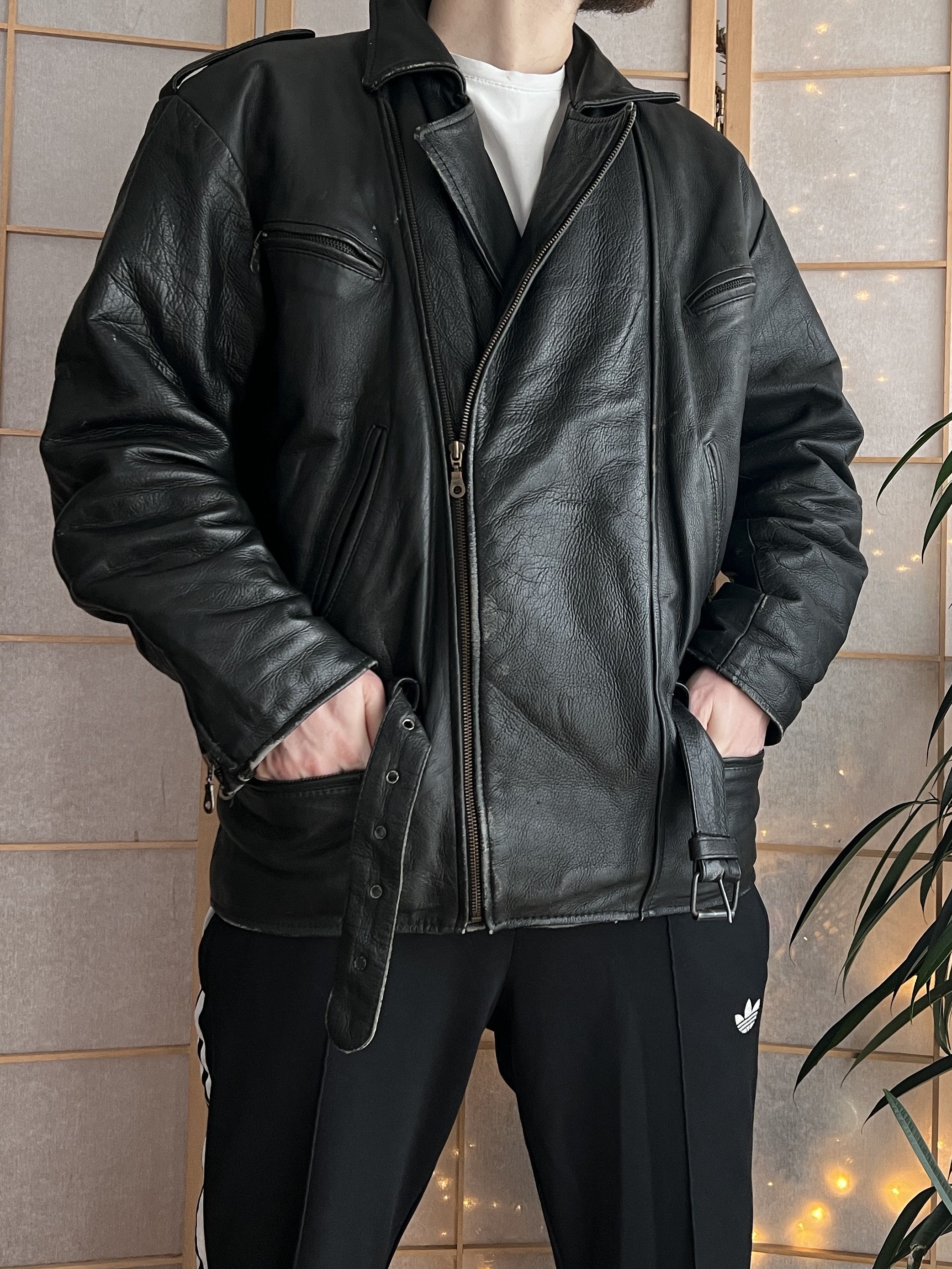 Japanese Brand Vintage 90s racing leather bomber jacket biker y2k punk rare Size US L / EU 52-54 / 3 - 25 Thumbnail