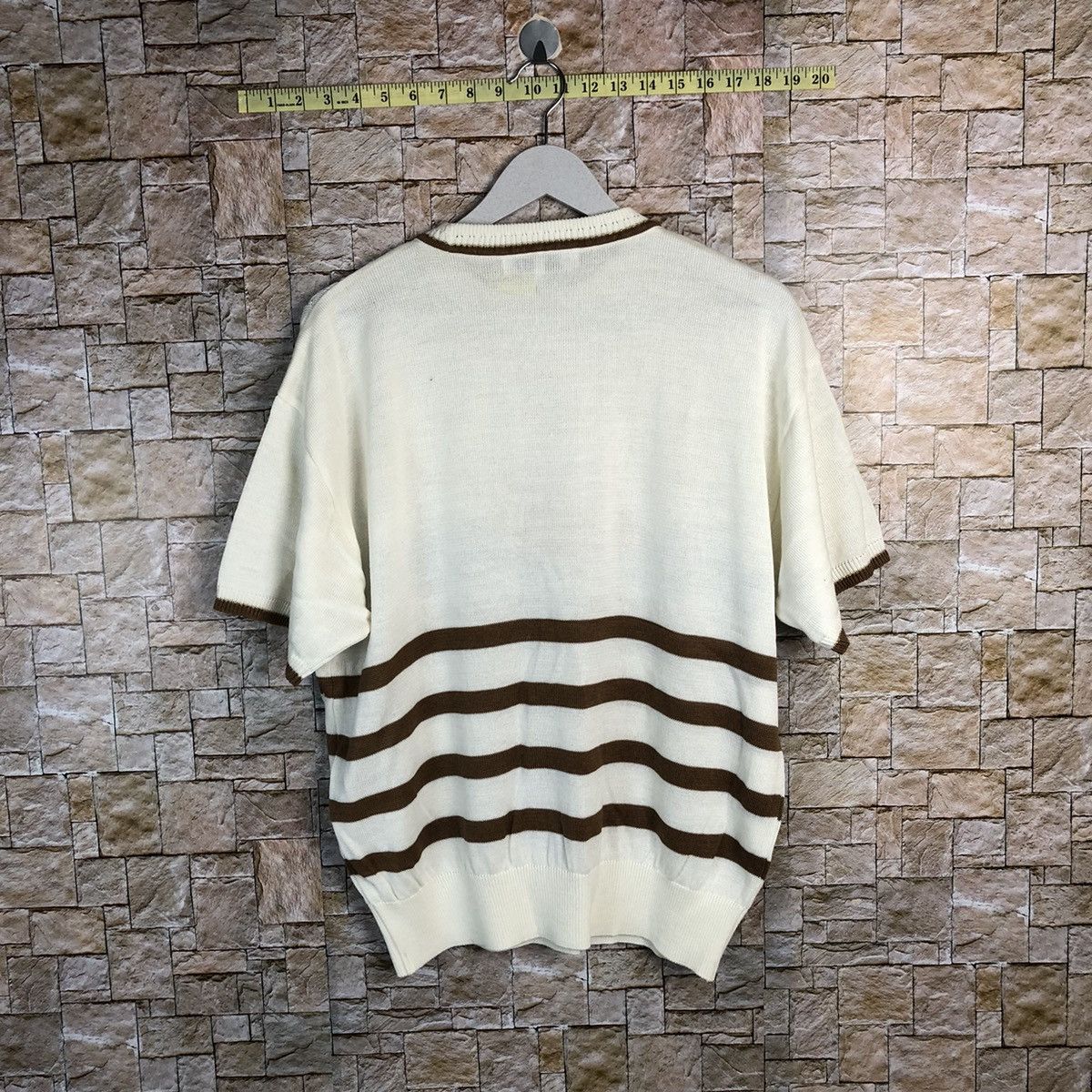 Homespun Knitwear × Japanese Brand A Maggio White Knitwear short sleeve vintage japan #A225 Size L / US 10 / IT 46 - 11 Thumbnail