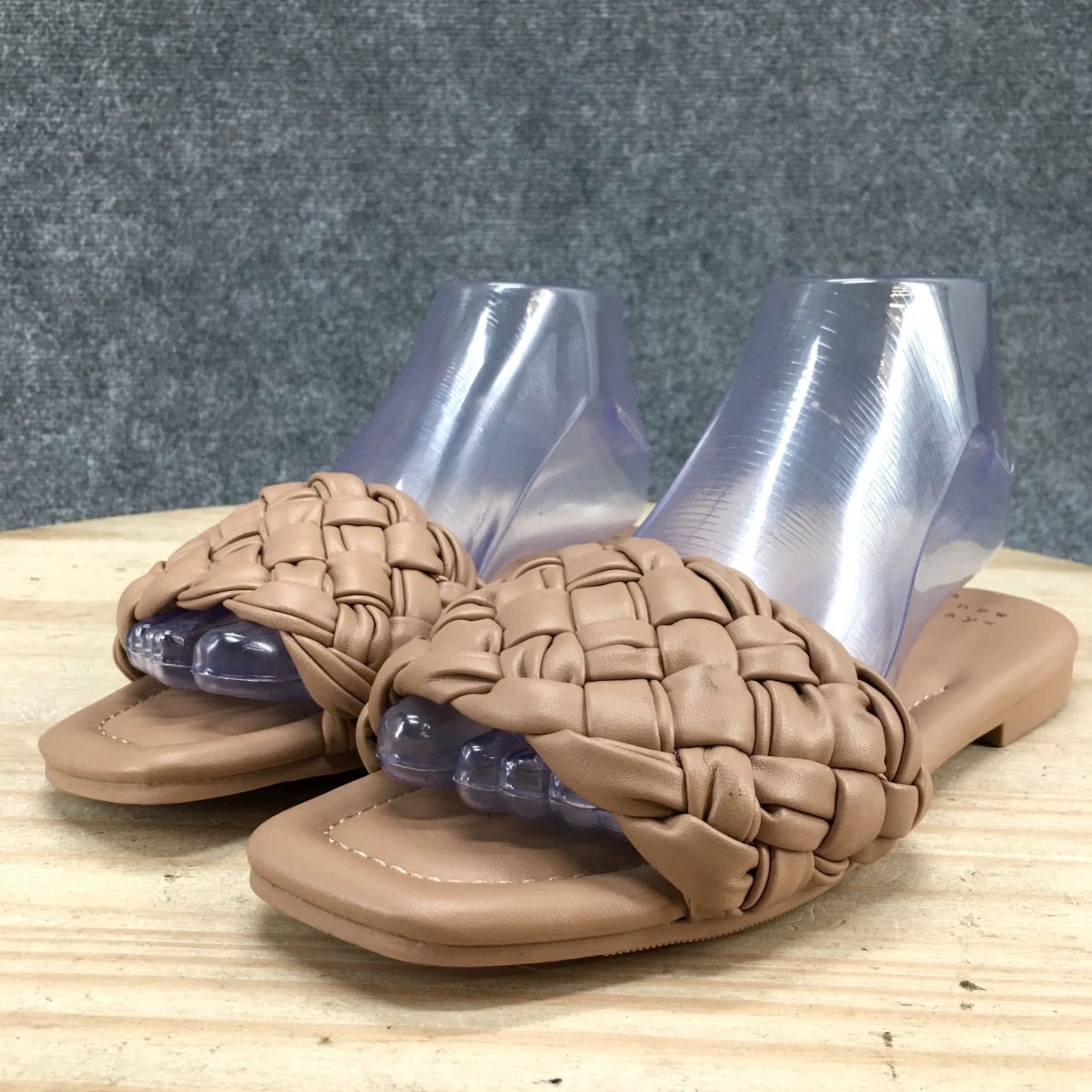 Vintage A New Day Sandals Womens 7 Casual Slip On Braided Flats Slide Brown Faux Leather Size US 7 / IT 37 - 5 Thumbnail