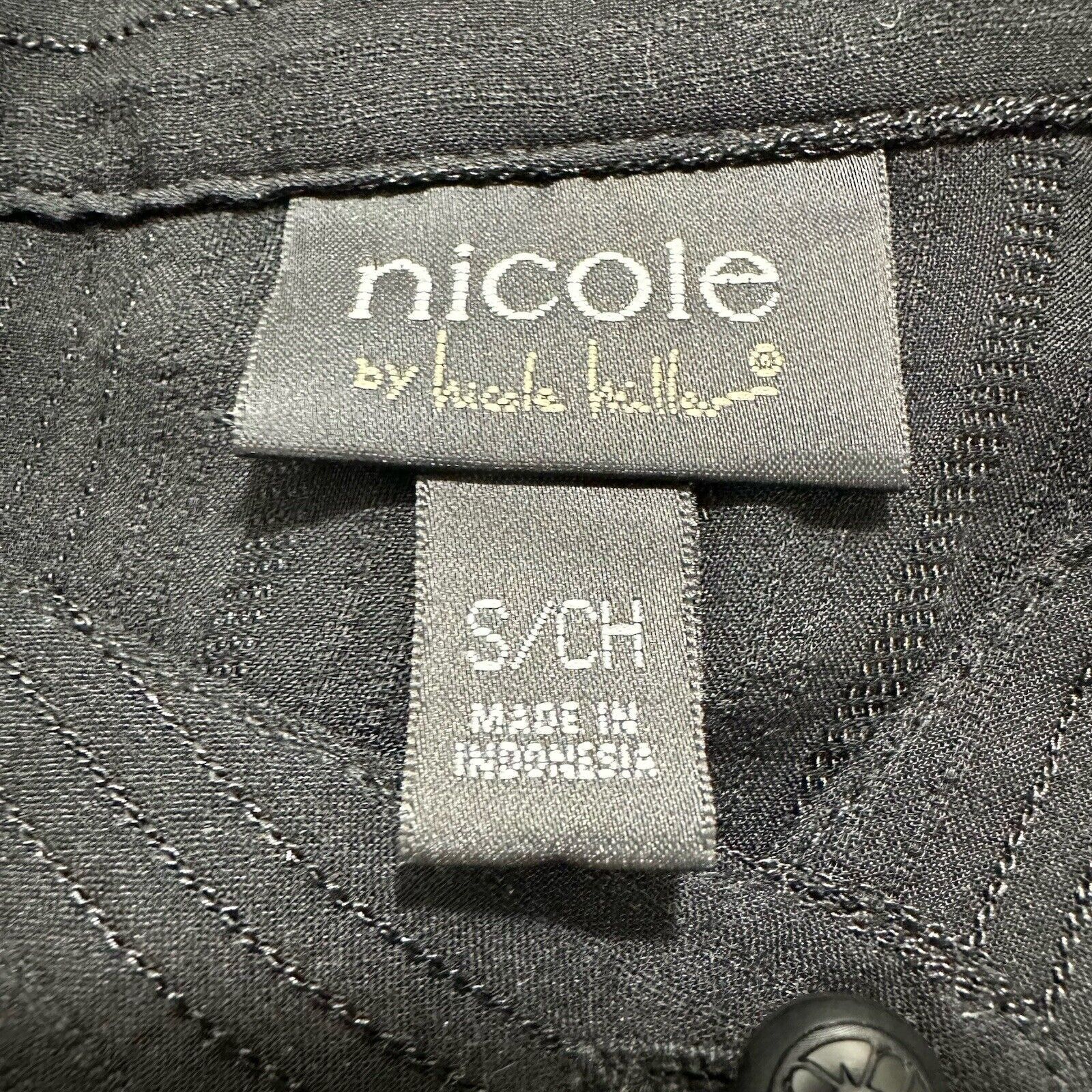 Nicole Miller Nicole Miller Small Button Down Collared Black Blouse Shirt Size S / US 4 / IT 40 - 3 Thumbnail
