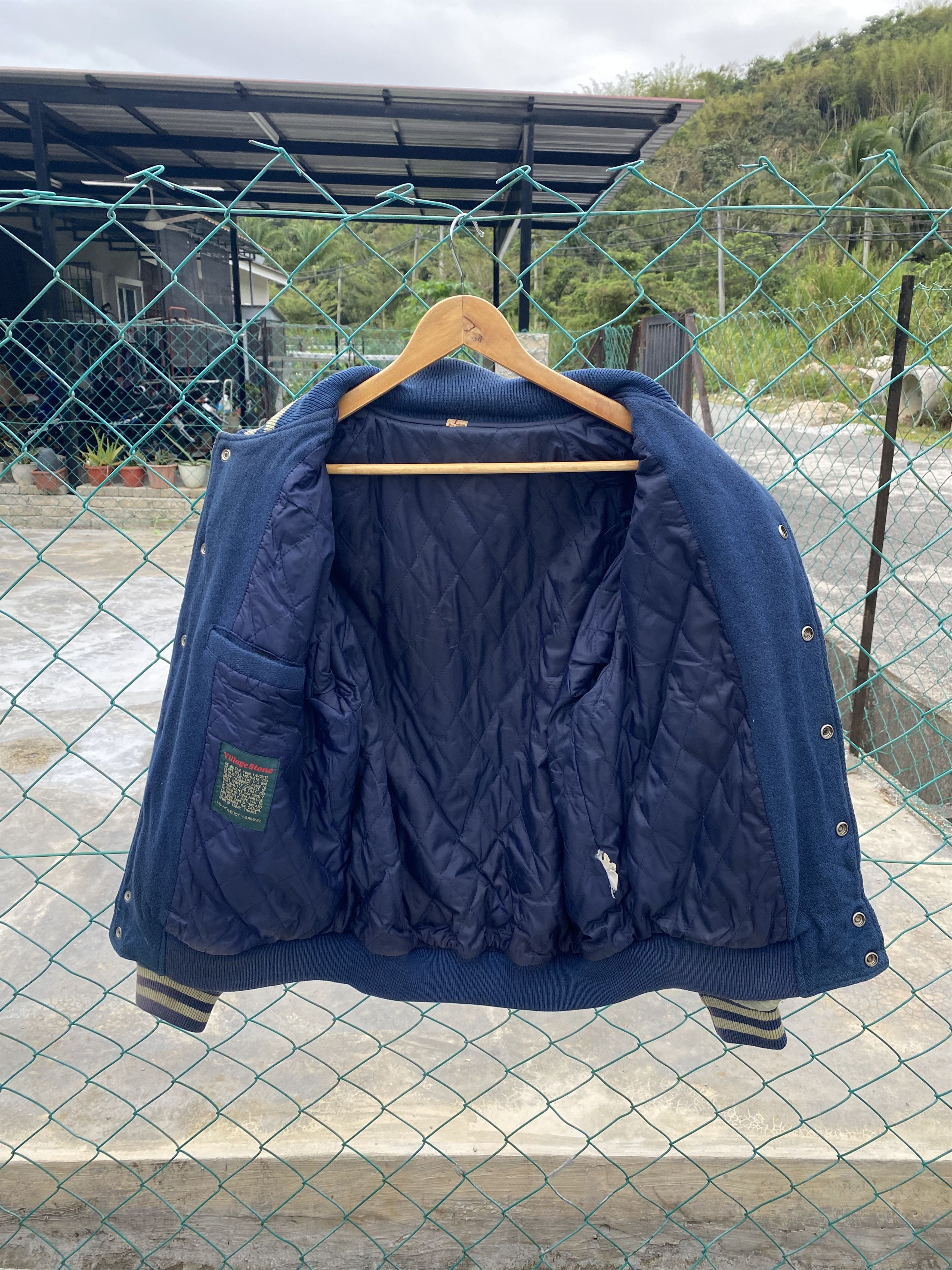 Japanese Brand Distressed Kanagawa University sleeve leather varsity Size US L / EU 52-54 / 3 - 8 Thumbnail