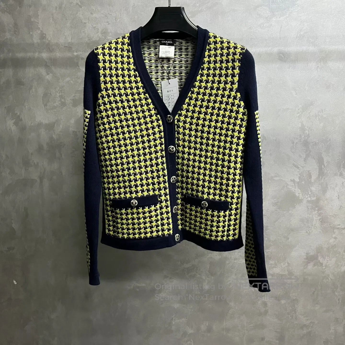 Chanel Chanel Colorful checkered pattern long-sleeved knit sweate Size S / US 4 / IT 40 - 1 Thumbnail