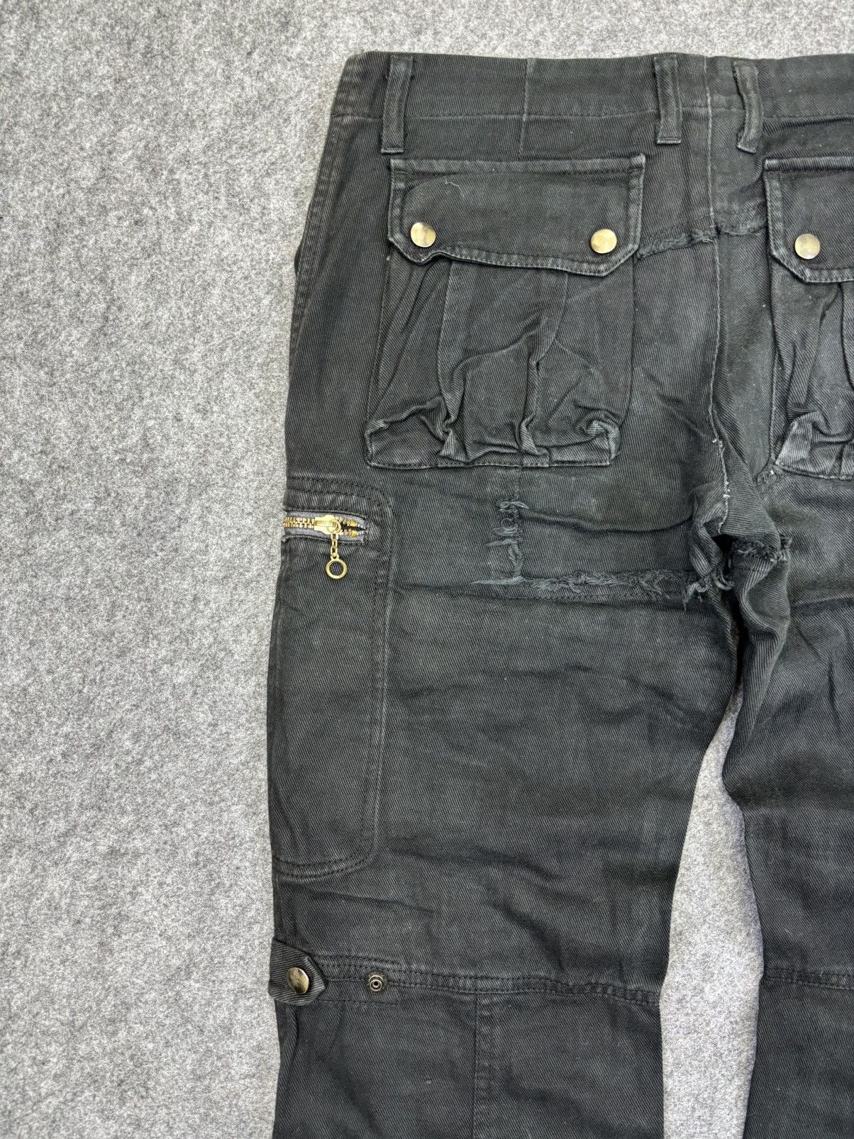 Japanese Brand 💥Flare💥 BIZARRIA Multipockets Parachute Jeans F723 Size US 31 - 14 Thumbnail