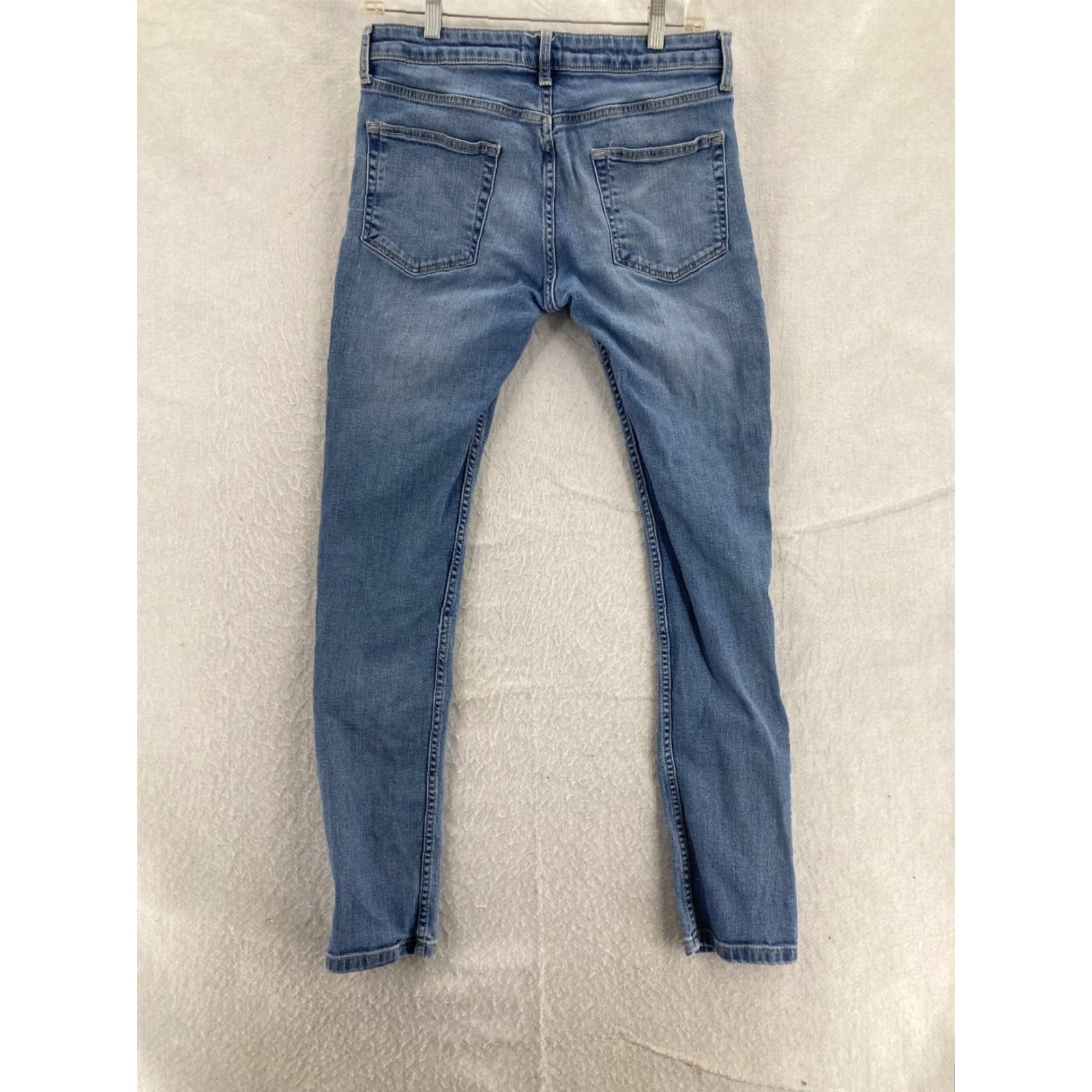 Topman Topman Jeans Womens 30R Blue Mid Rise Skinny Denim with Button Fly, 5-Pocket Design, Regular Fit Size 30" / US 8 / IT 44 - 2 Thumbnail