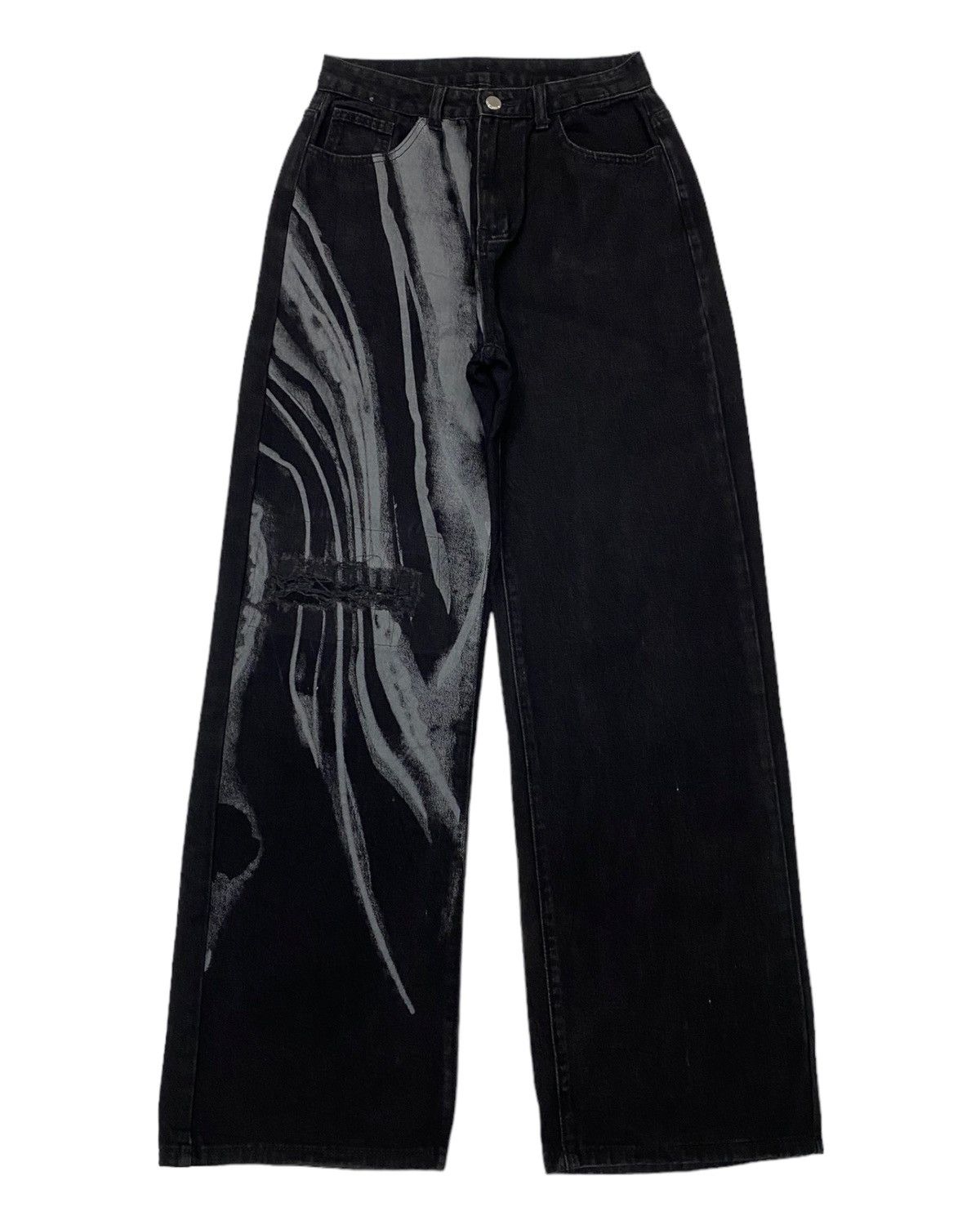 Kapital 🔥BAGGY JEANS DISTRESSED DENIM ROMWE BRAND Size US 27 - 1 Thumbnail