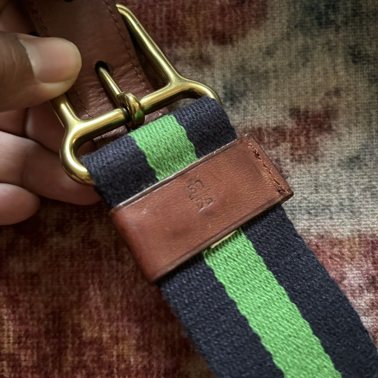 Polo Ralph Lauren Leather trim striped belt Size 30 - 3 Thumbnail