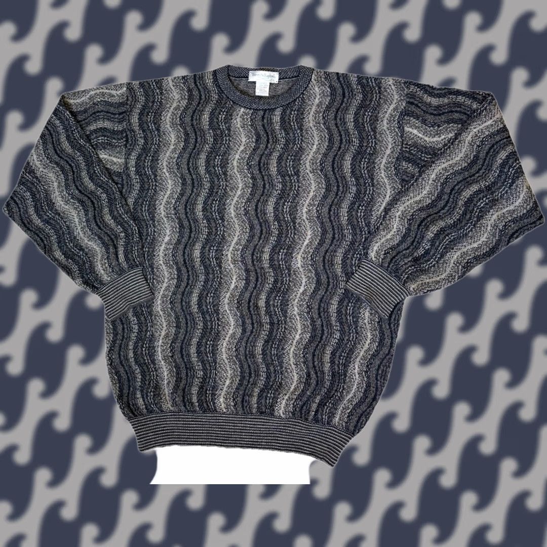 Vintage VTG Tricots St Raphael New Wool Blend Vertical Geometric Grandpa Sweater Sz L Size US L / EU 52-54 / 3 - 1 Thumbnail