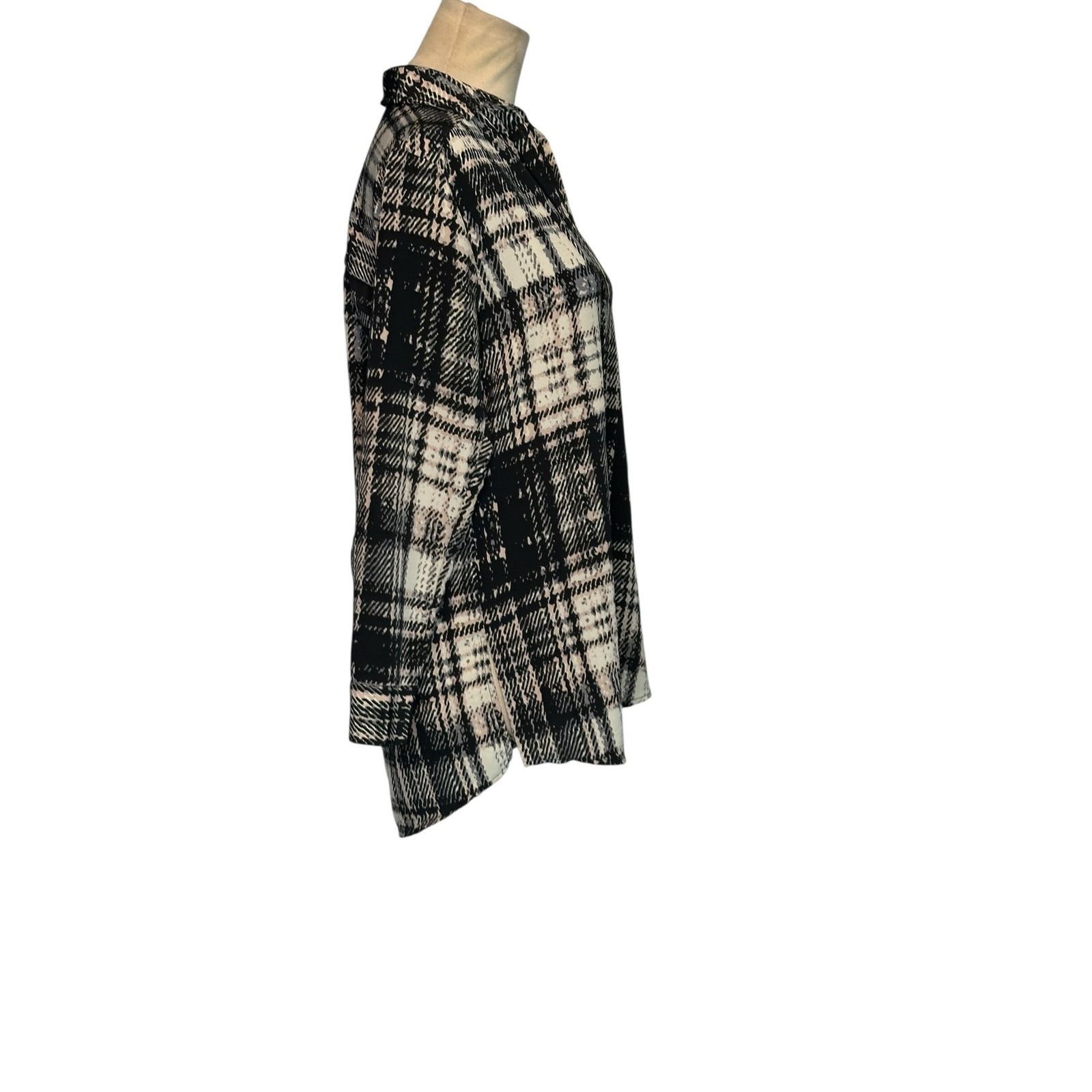 Topshop Topshop black plaid 3/4 sleeves buttoned blouse size 2P Size XS / US 0-2 / IT 36-38 - 8 Thumbnail