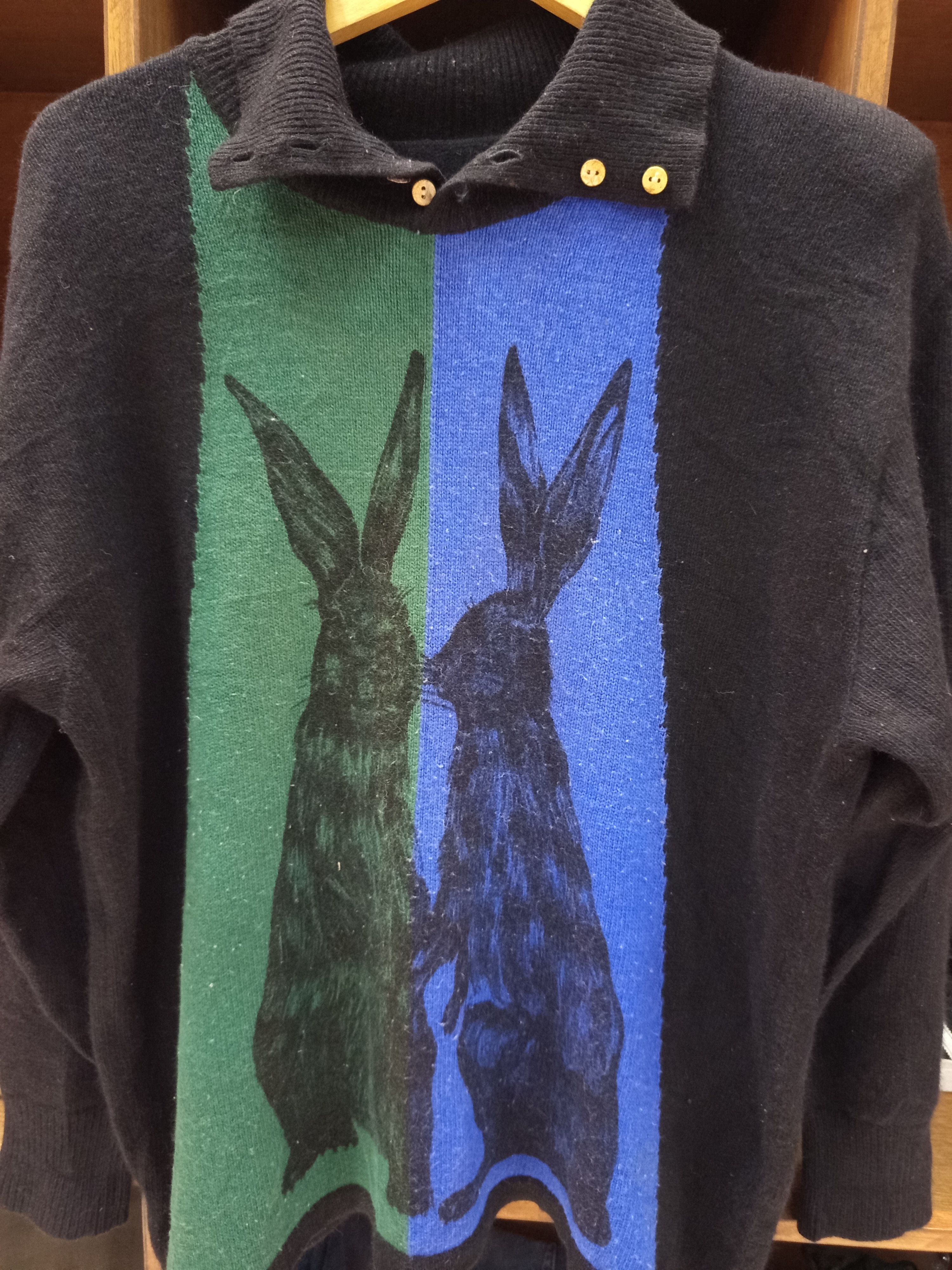 Art Comes First 1980s Double Rabbit Wool Knit Sweater Size US L / EU 52-54 / 3 - 5 Thumbnail