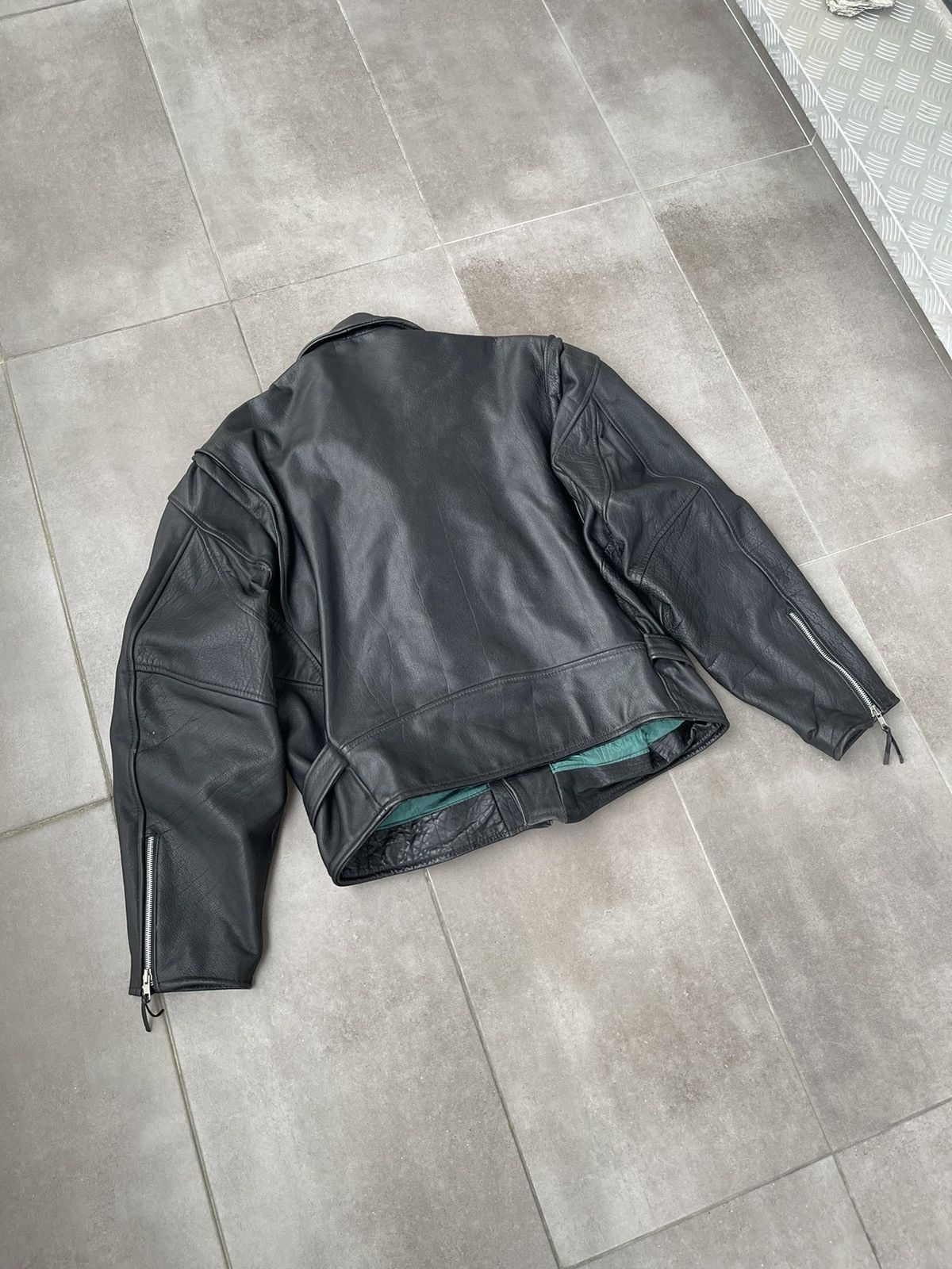 Leather Berto Lucci Biker Belted Moto Racing Black Leather Jacket Size US M / EU 48-50 / 2 - 15 Thumbnail