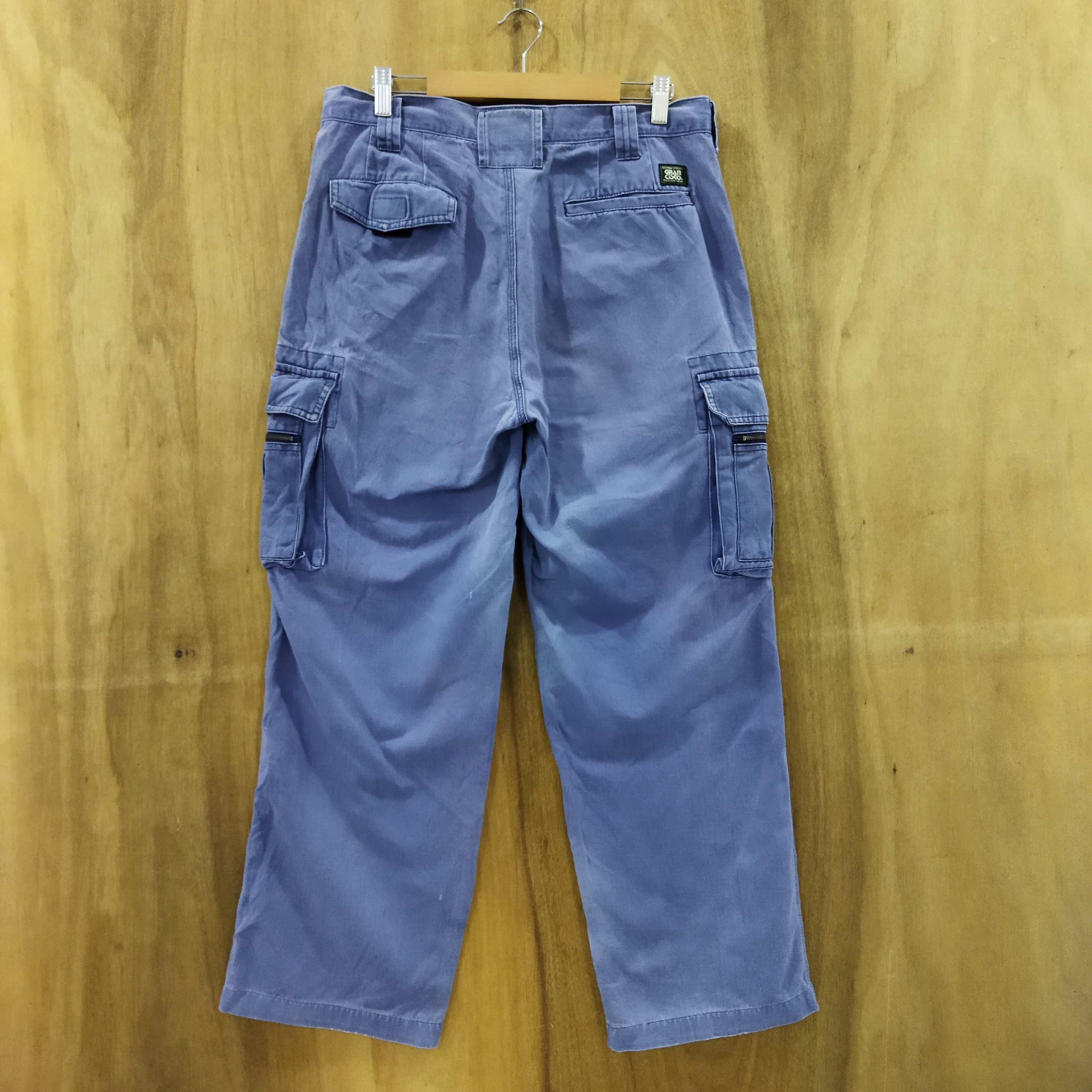Japanese Brand GRAN SISCO FADED BLUE WORK WARE CARGO PANTS Size US 32 / EU 48 - 7 Thumbnail