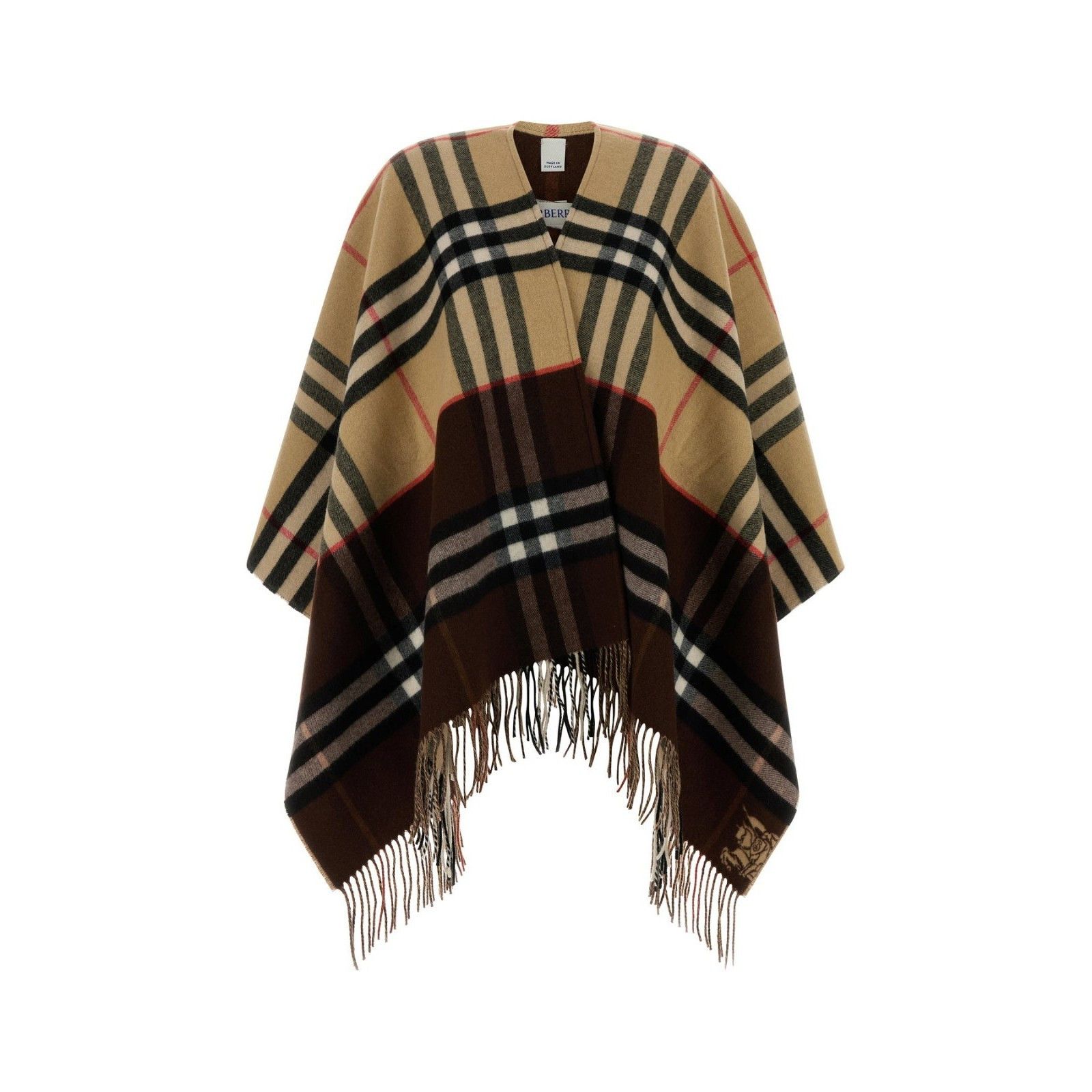 BURBERRY Embroidered Cashmere Blend Reversible Cape New And