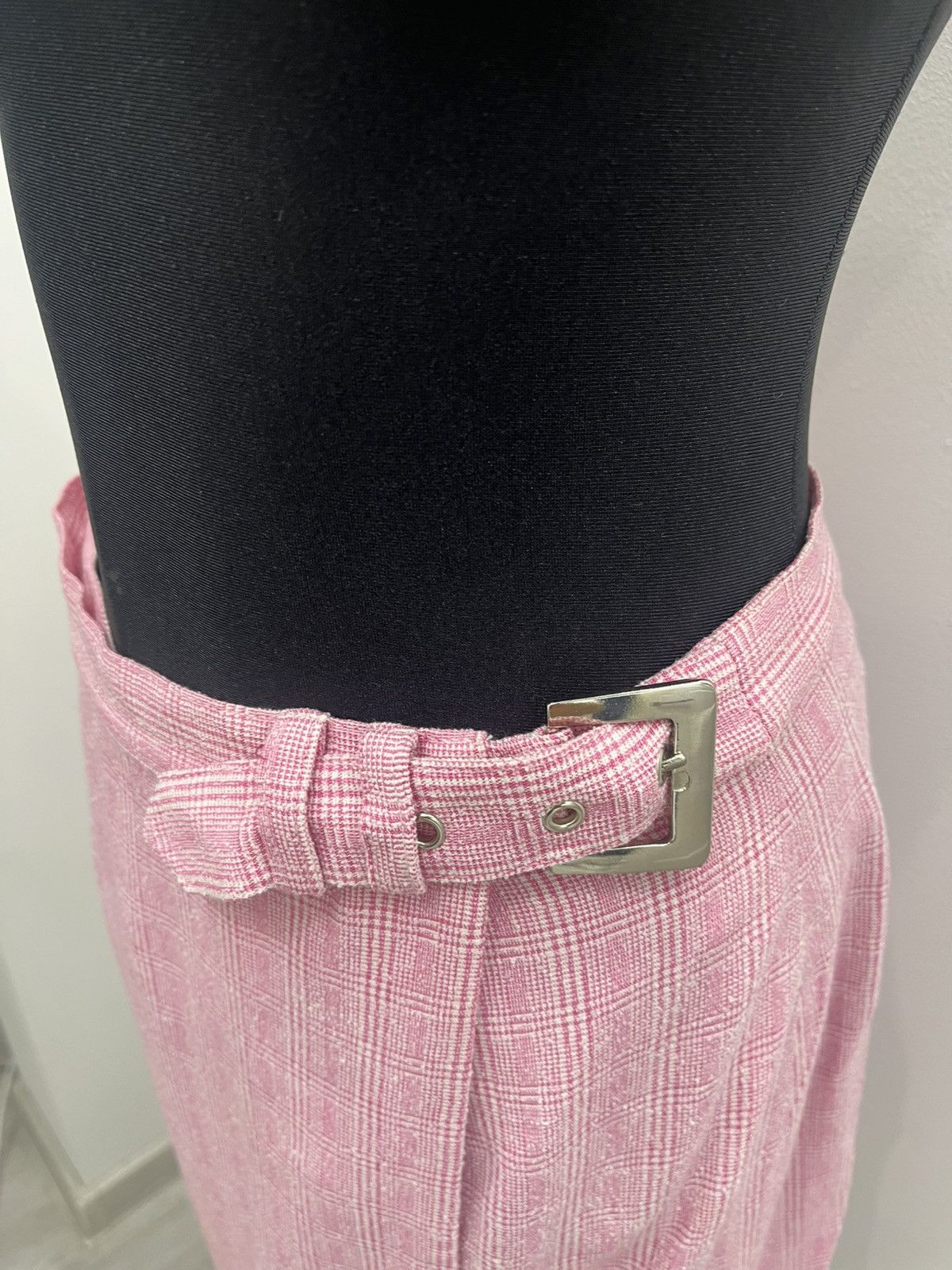 Versace Jeans Couture Vintage Archive Versace Jeans Couture Pink Check Belt Skirt Size 30" / US 8 / IT 44 - 4 Thumbnail