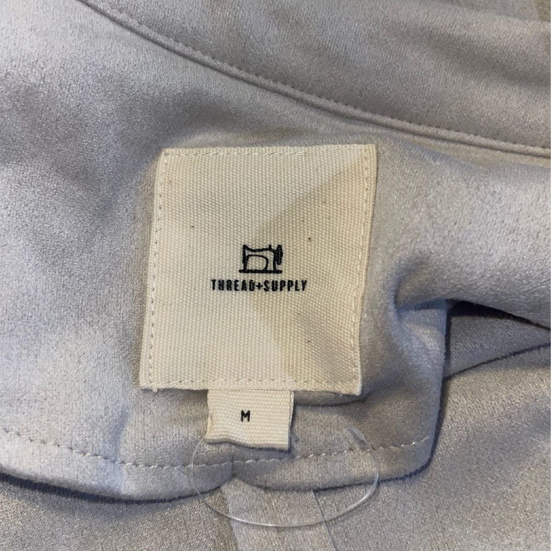 Other Thread & Supply Open Front Lightweight Faux Suede Jacket Size L / US 10 / IT 46 - 4 Thumbnail