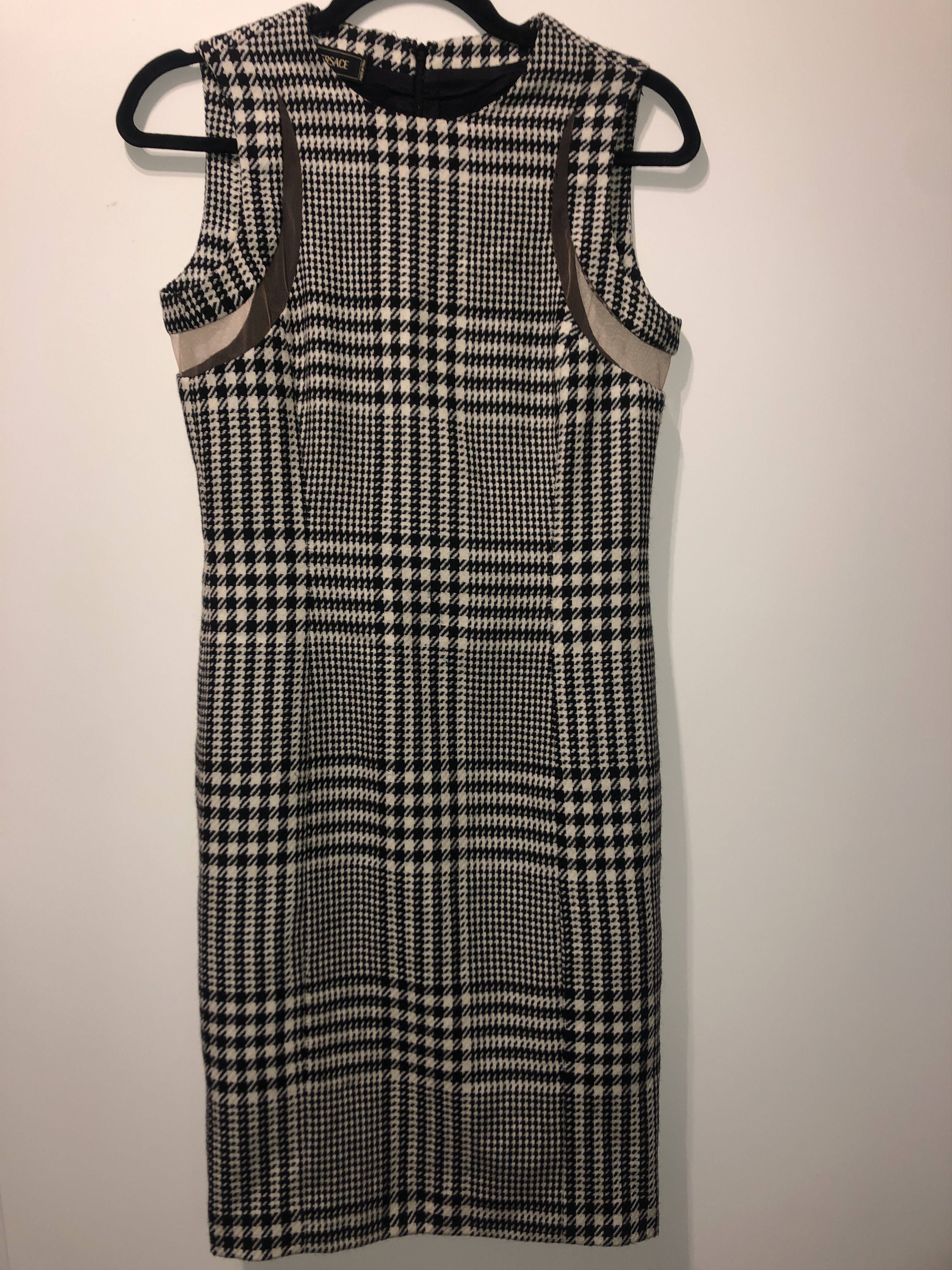 Versace Embellished Prince of Wales Wool Dress Size S / US 4 / IT 40 - 15 Thumbnail